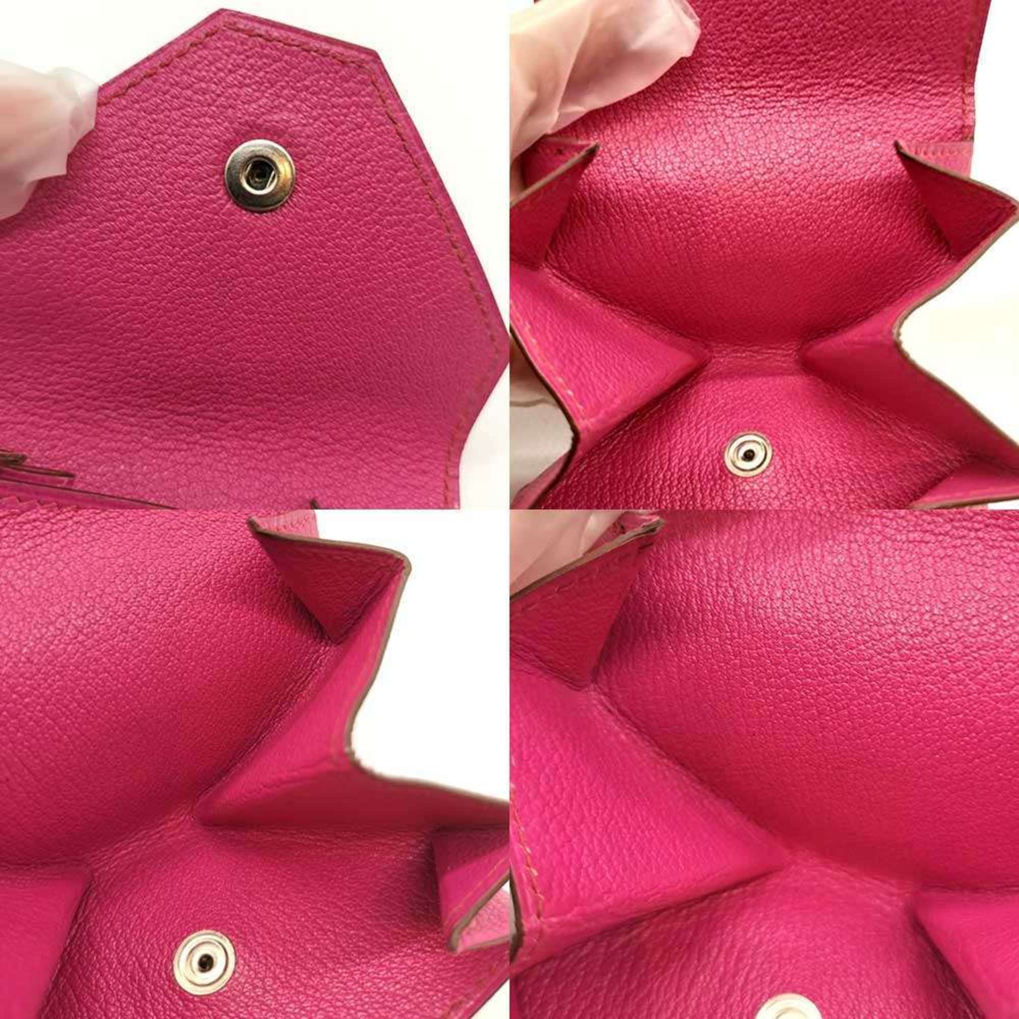 Hermes Pink Chevre Leather Coin Purse/Coin Case (Pre-Owned)