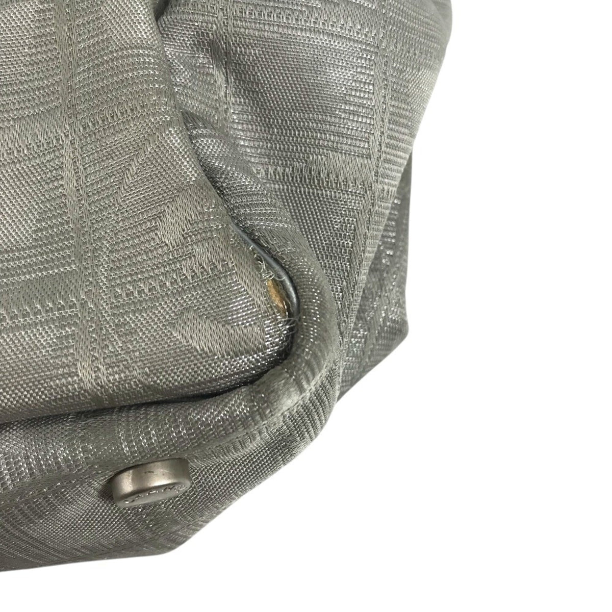 Chanel Silver Nylon Jacquard Shoulder Bag Tote Bag (Pre-Owned)