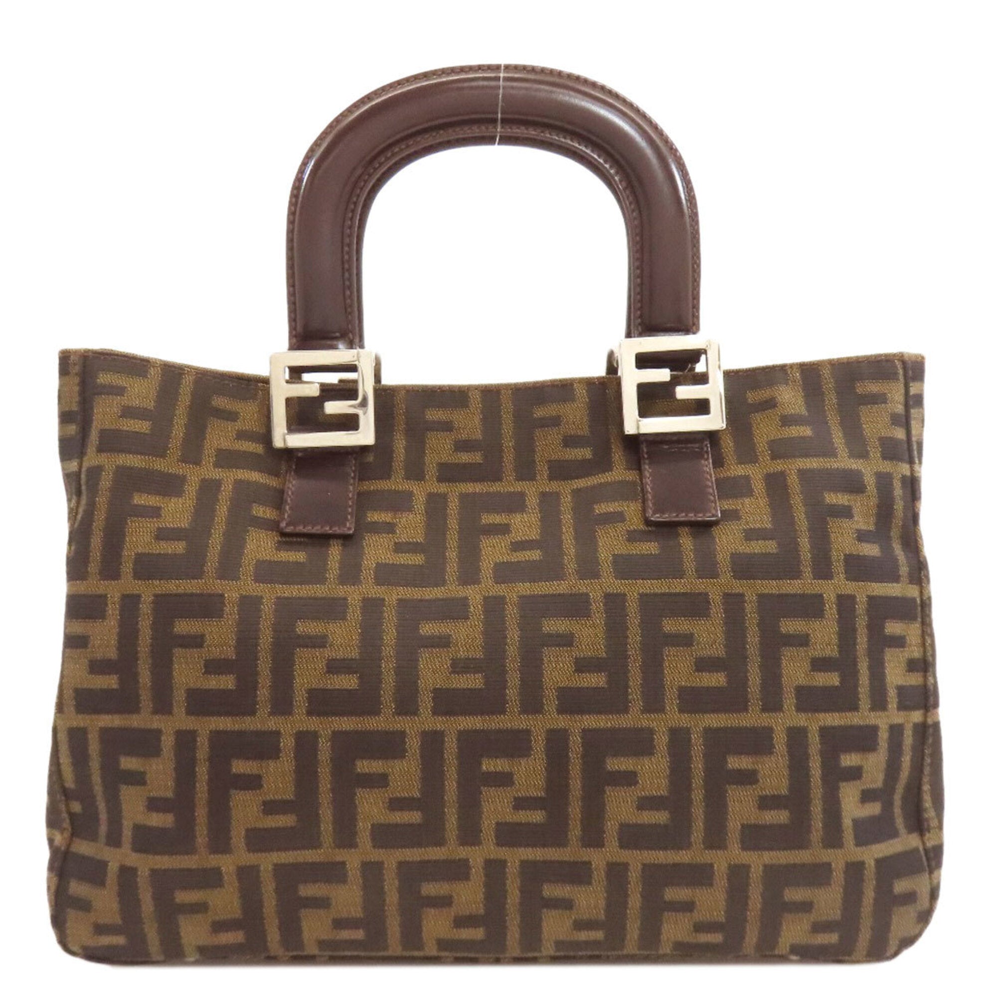 Fendi Brown Canvas Leather Handbag (Pre-Owned)