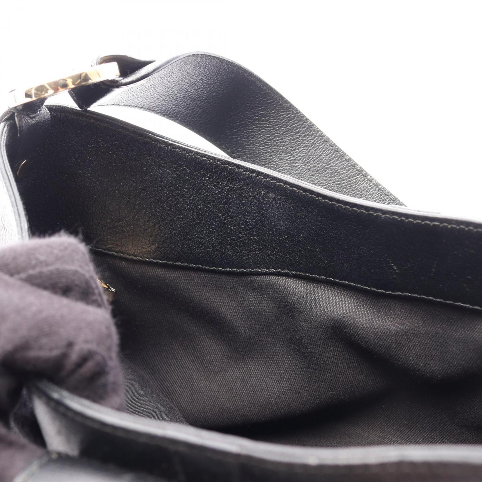 Bvlgari Black Leather Handbag Shoulder Bag (Pre-Owned)
