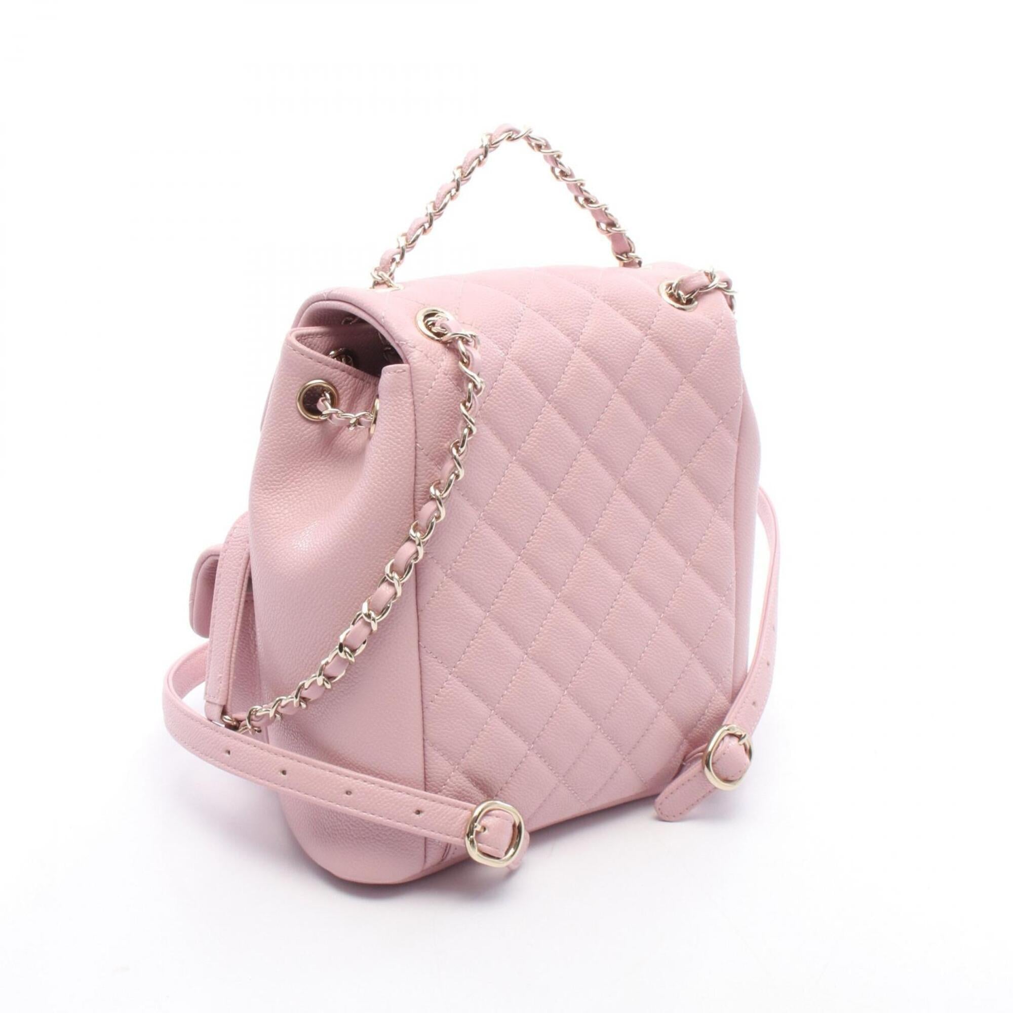 Chanel Pink Grained Calfskin Backpack Handbag (Pre-Owned)