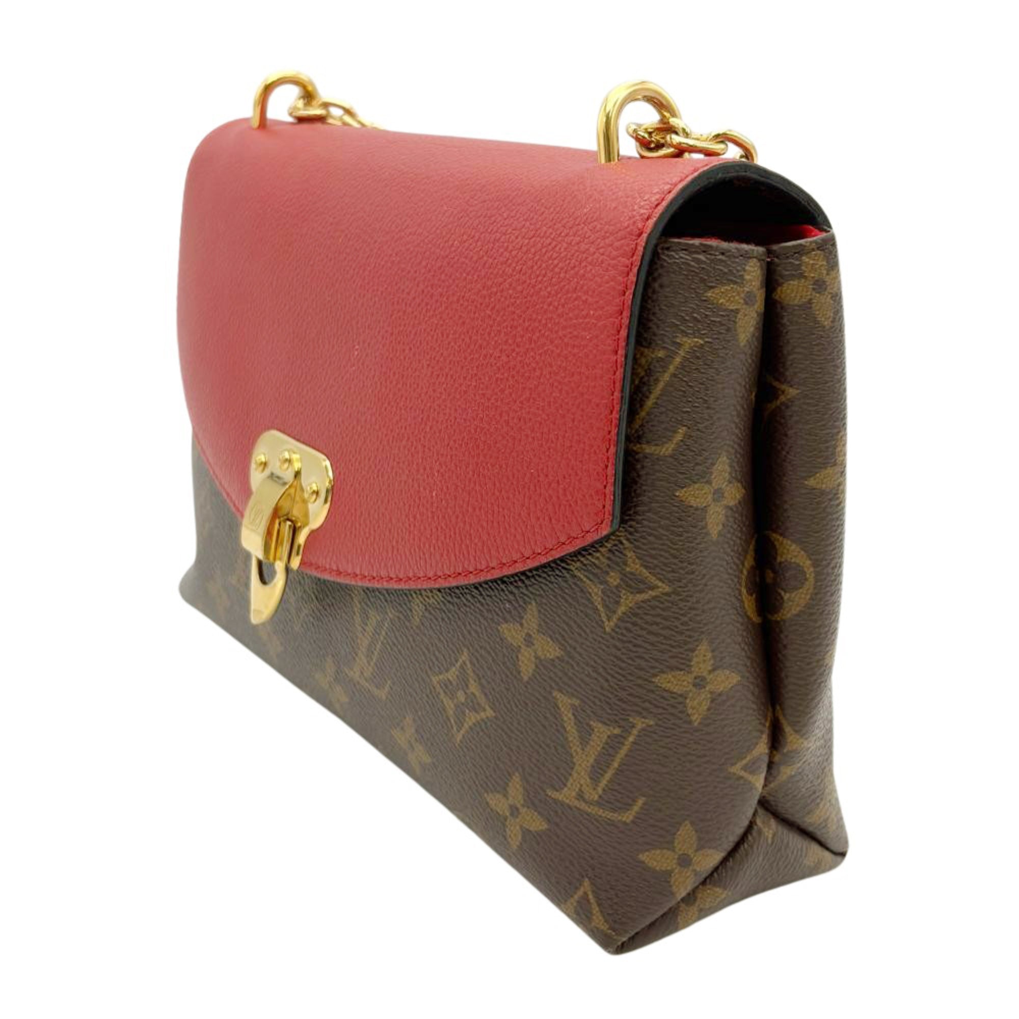 Louis Vuitton Brown Cerise Red Color Monogram Canvas Shoulder Bag (Pre-Owned)