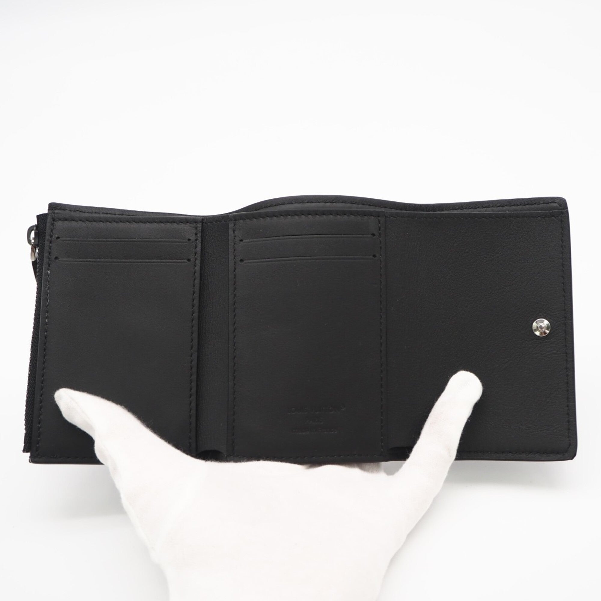 Louis Vuitton Black Noir Leather Wallet (Tri-Fold) (Pre-Owned)