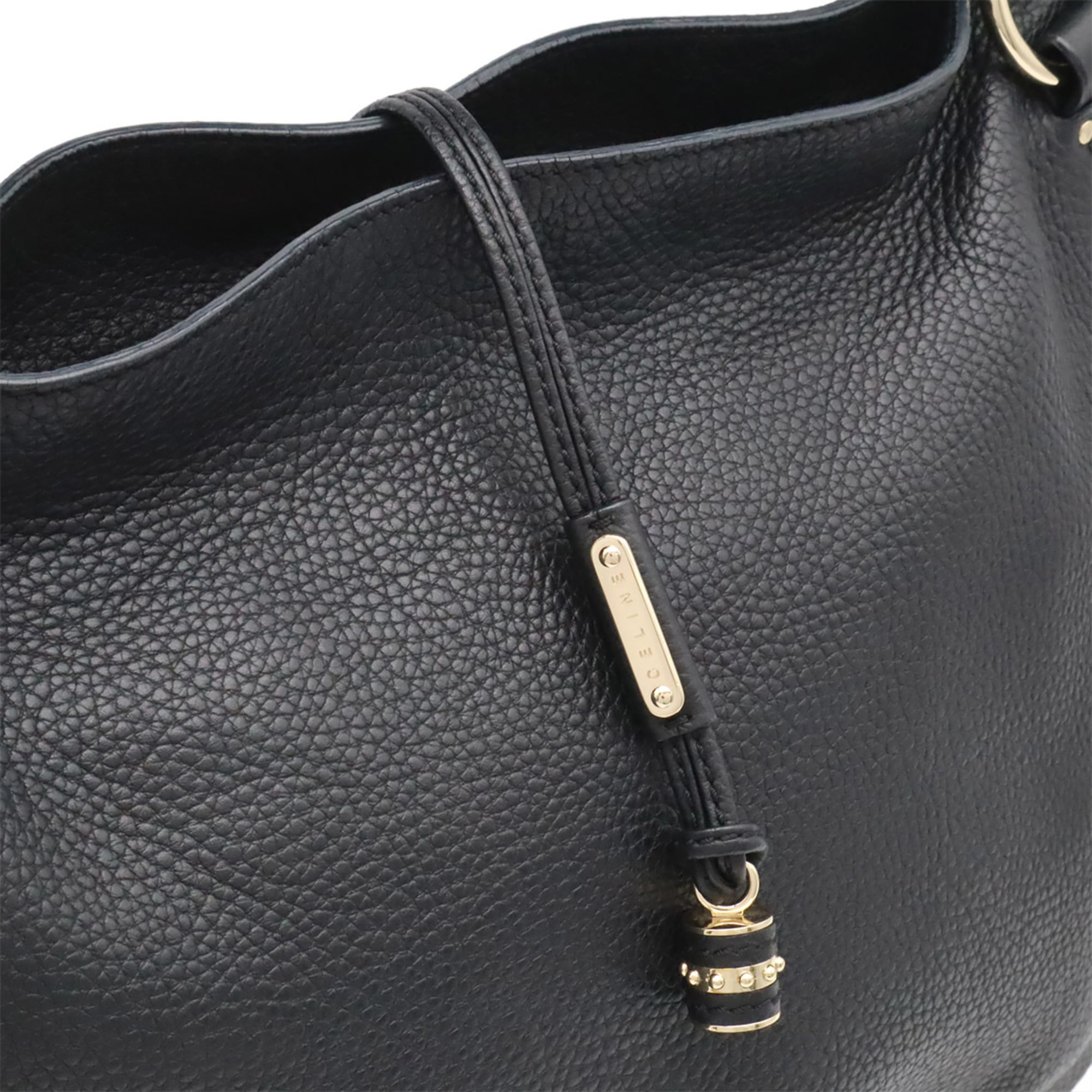 Celine Black White Leather Handbag Shoulder Bag (Pre-Owned)