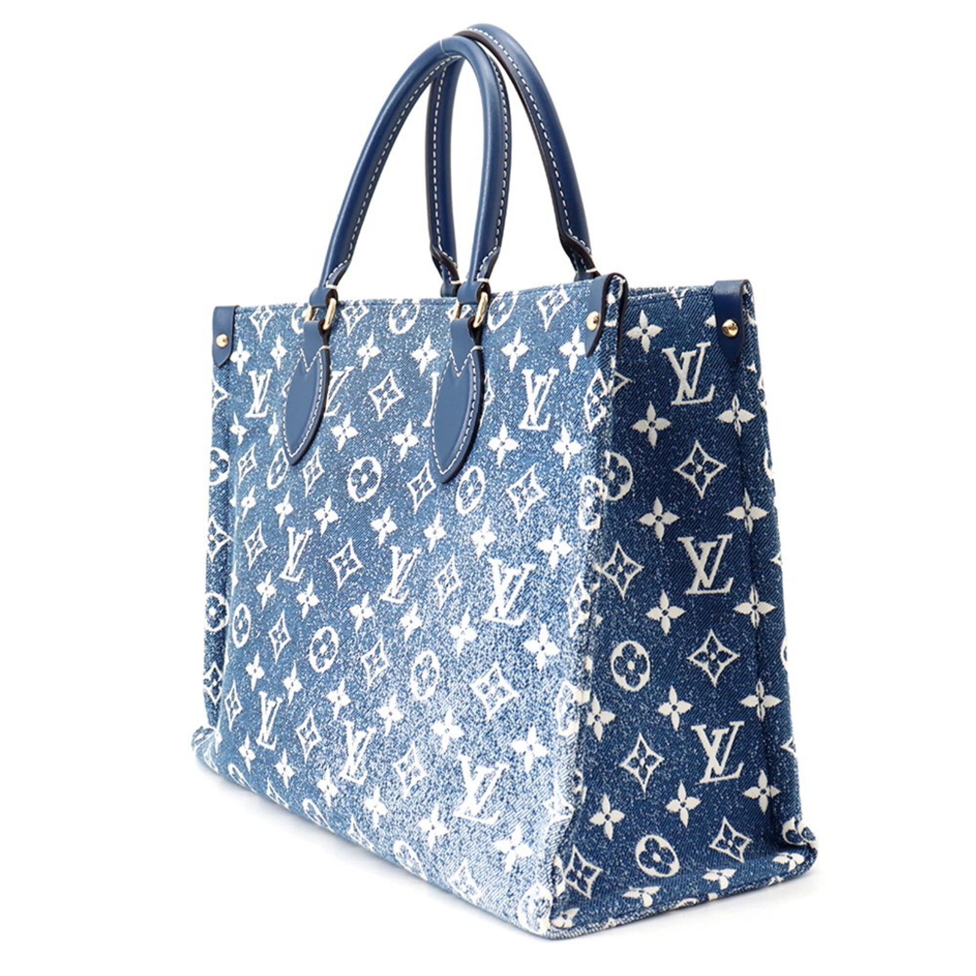 Louis Vuitton Blue Monogram Handbag Tote Bag (Pre-Owned)
