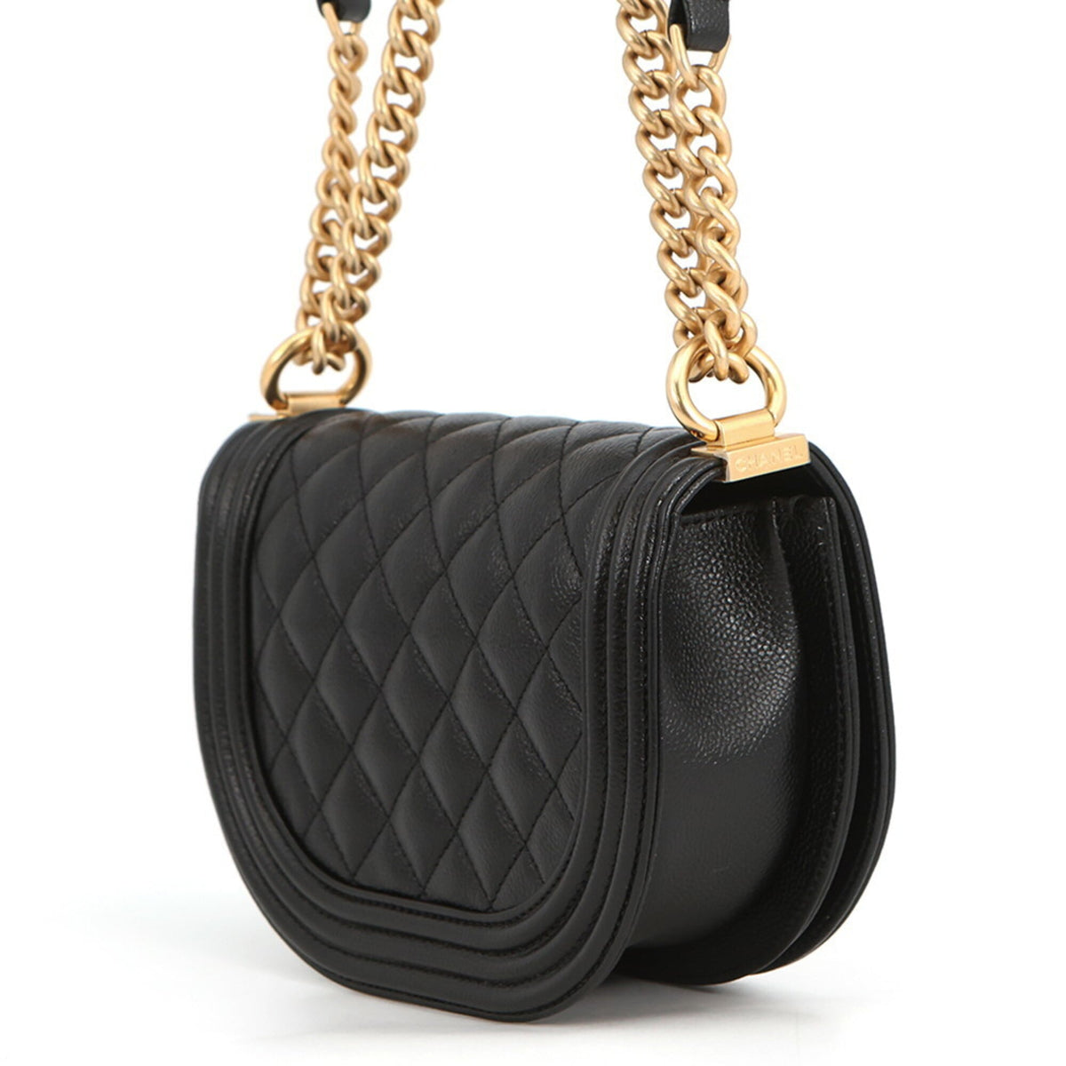 Chanel Black Grained Calfskin Handbag Shoulder Bag (Pre-Owned)