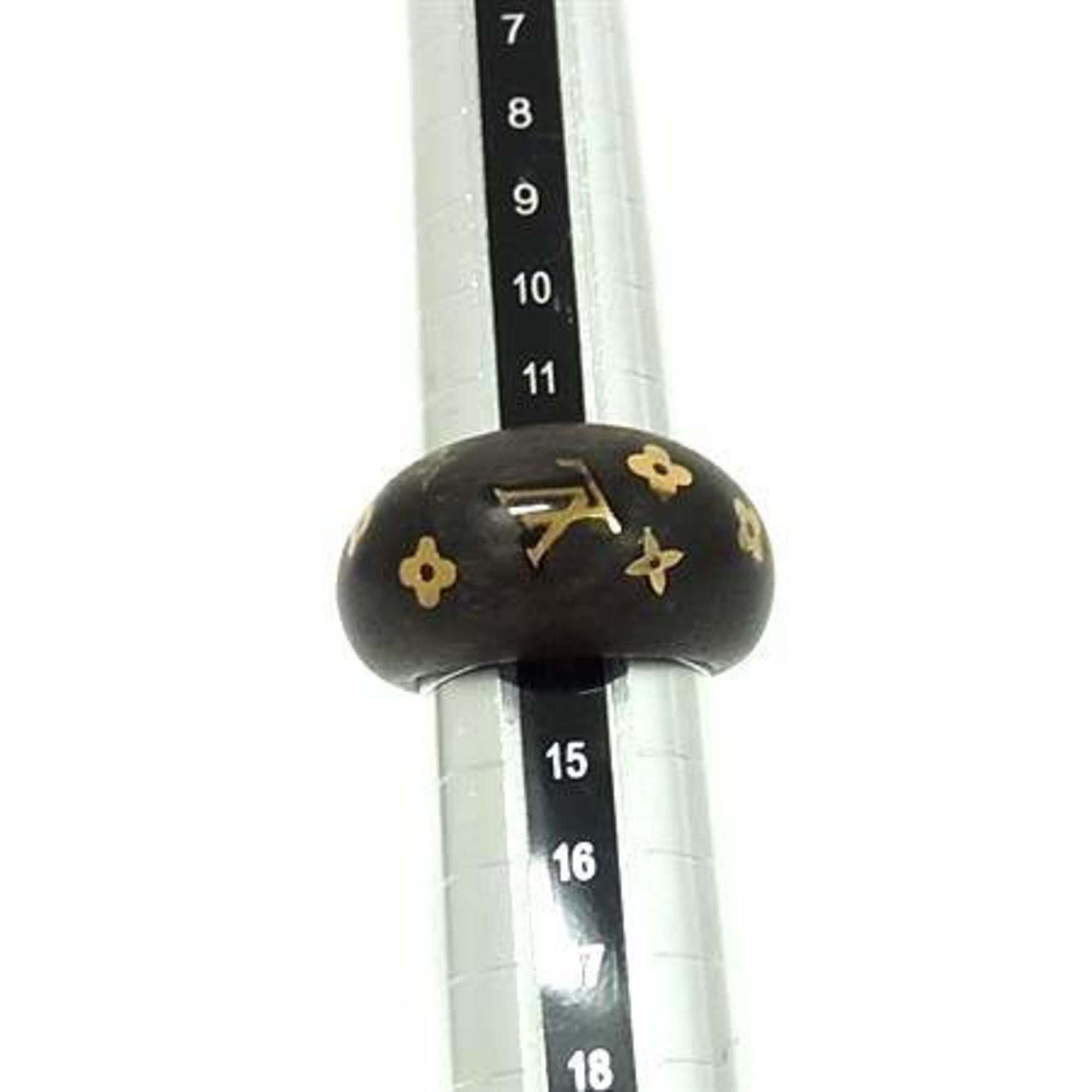 Louis Vuitton Gold Brown Wood Band Ring (Pre-Owned)