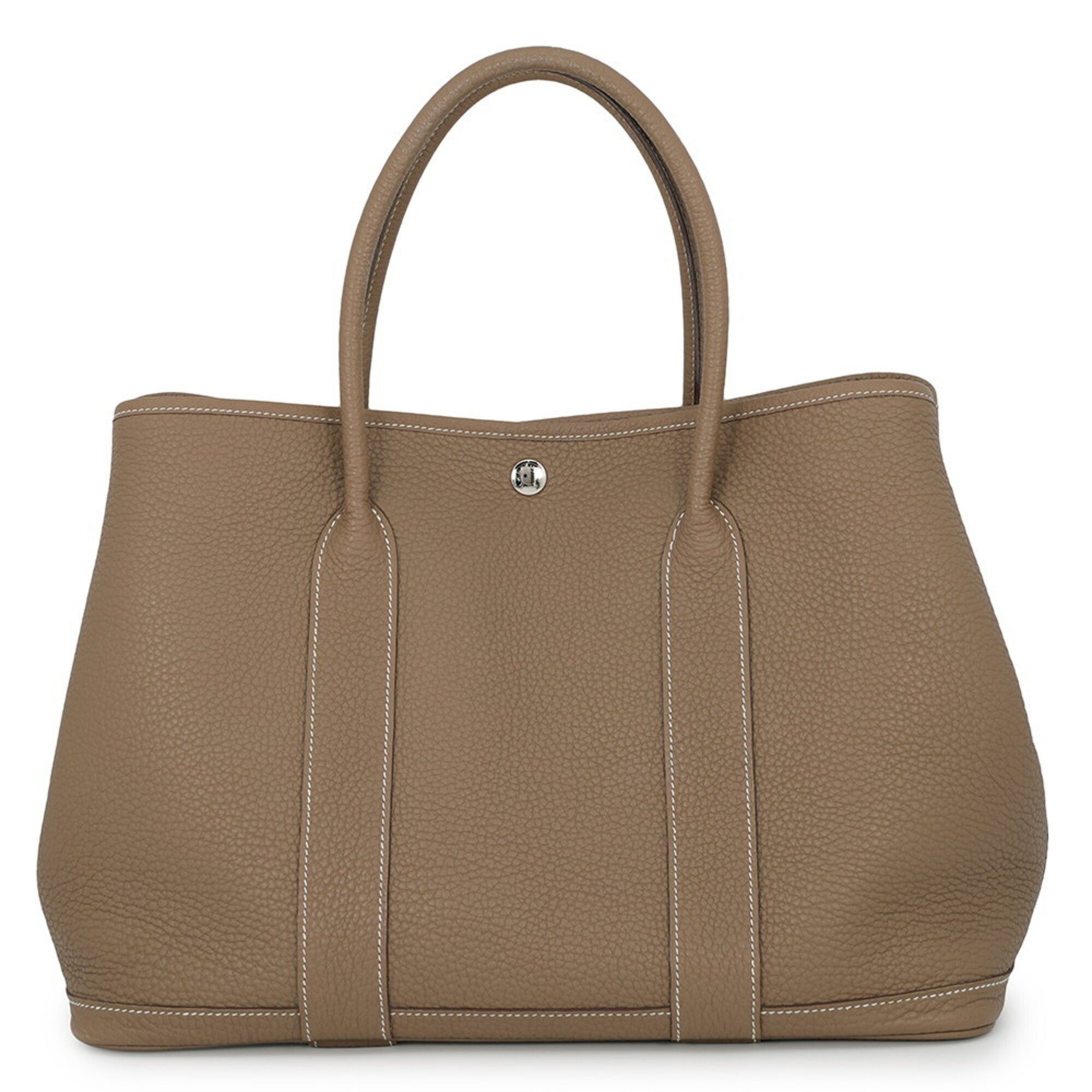 Hermes Garden Etoupe Gray Negonda Leather Handbag Tote Bag (Pre-Owned)