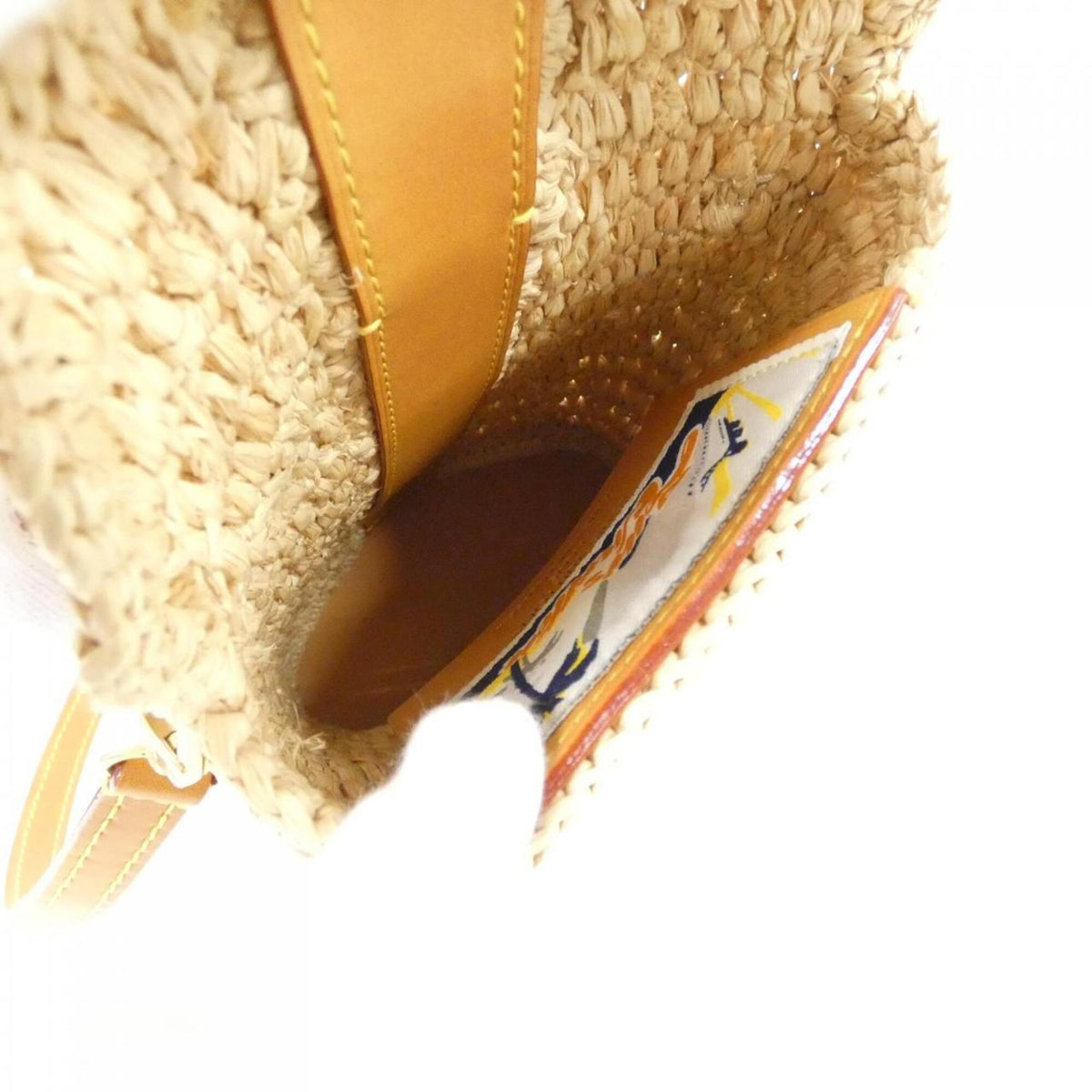 Louis Vuitton Beige Natural Raffia Handbag Pouch Shoulder Bag (Pre-Owned)