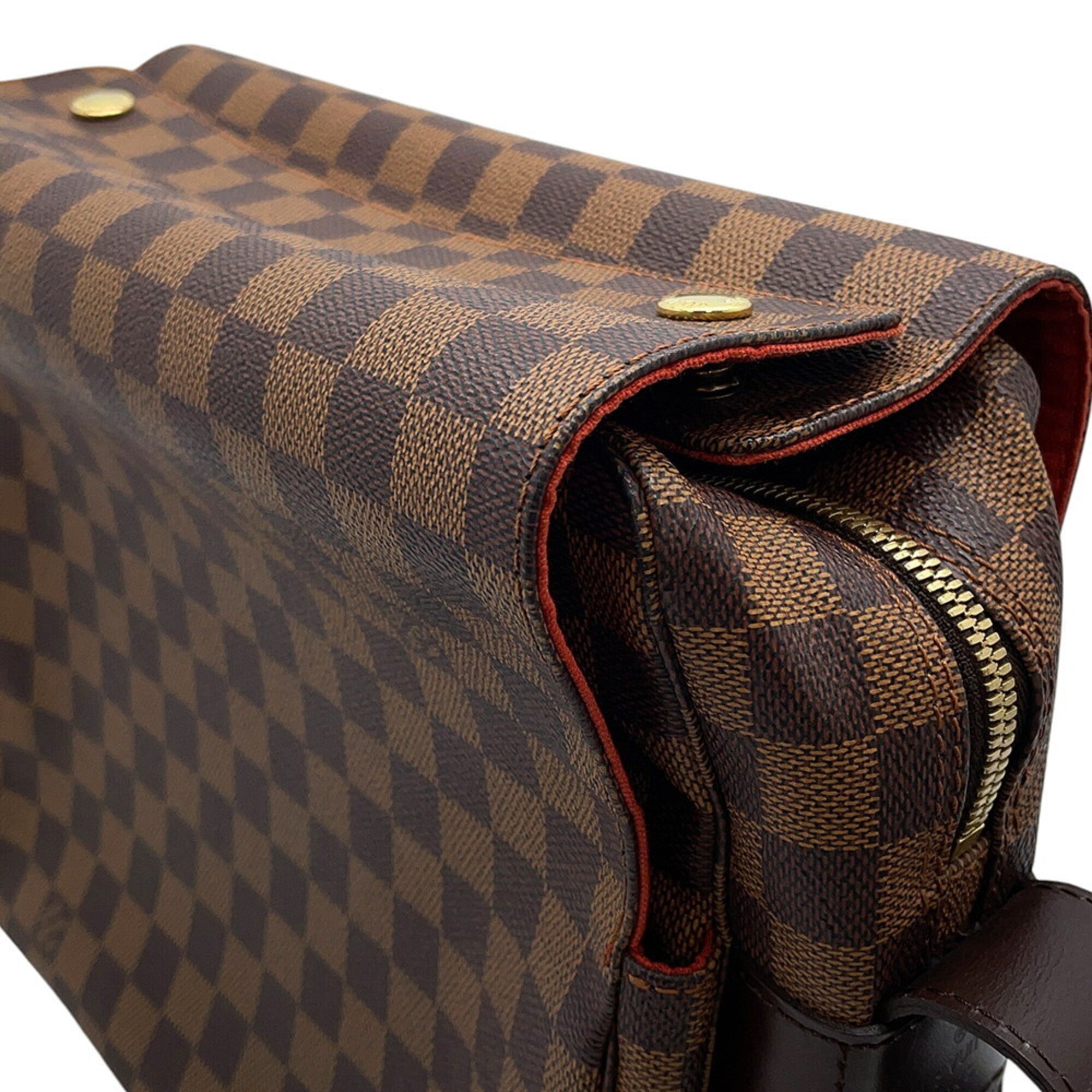 Louis Vuitton Red Color Damier Canvas Handbag Shoulder Bag (Pre-Owned)