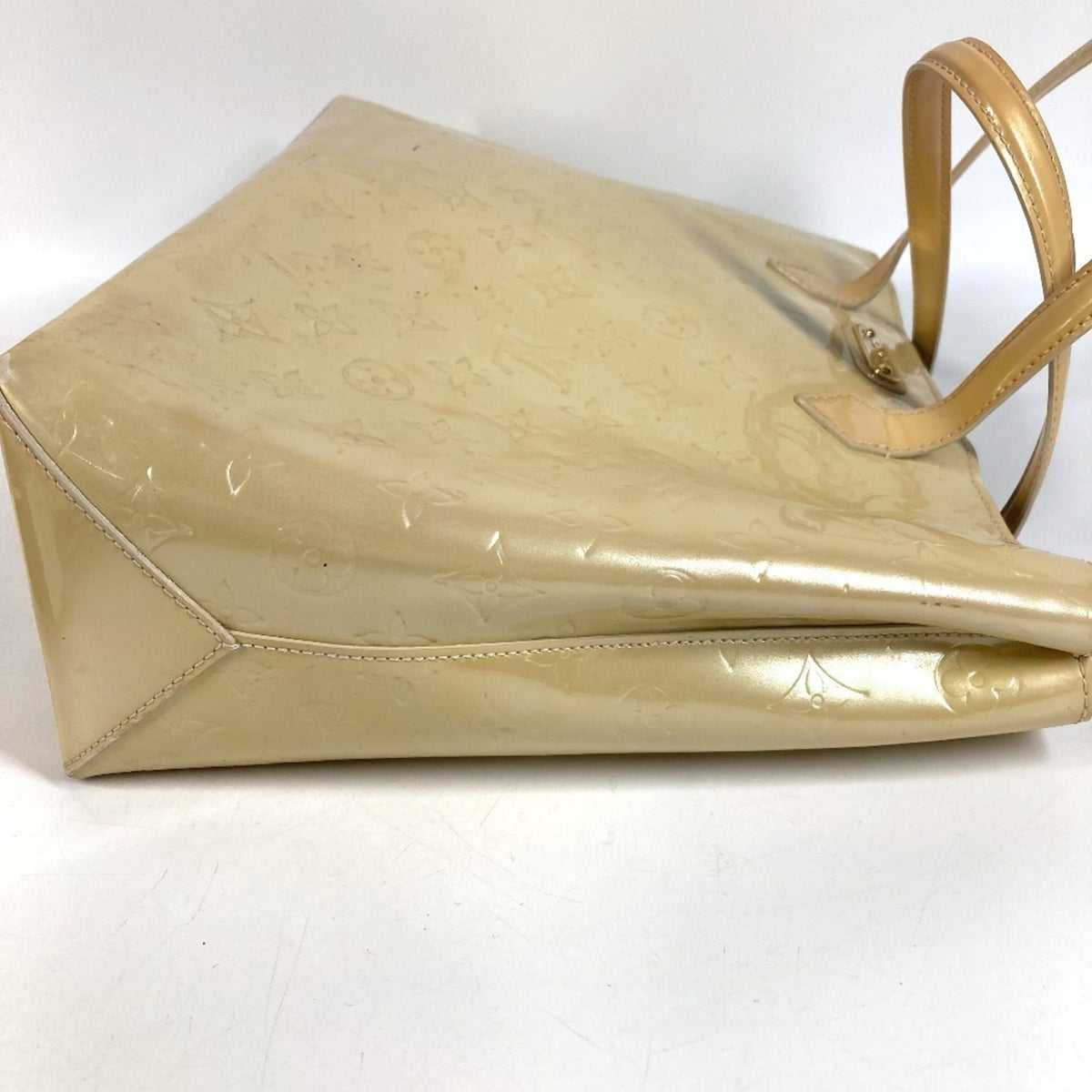Louis Vuitton Beige Monogram Vernis Handbag Shoulder Bag Tote Bag (Pre-Owned)
