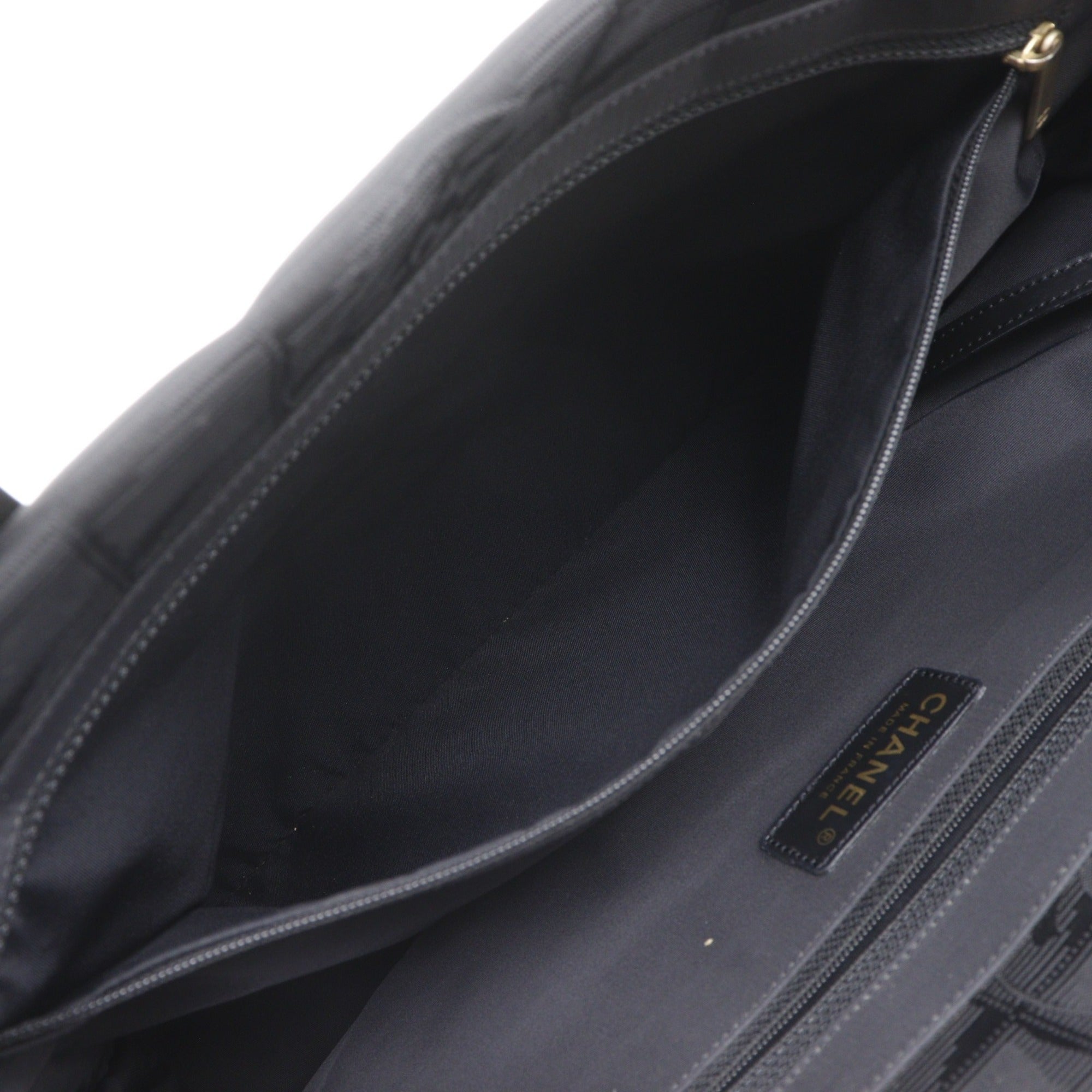 Chanel Black Nylon Canvas Tote Bag Weekend Bag (Pre-Owned)