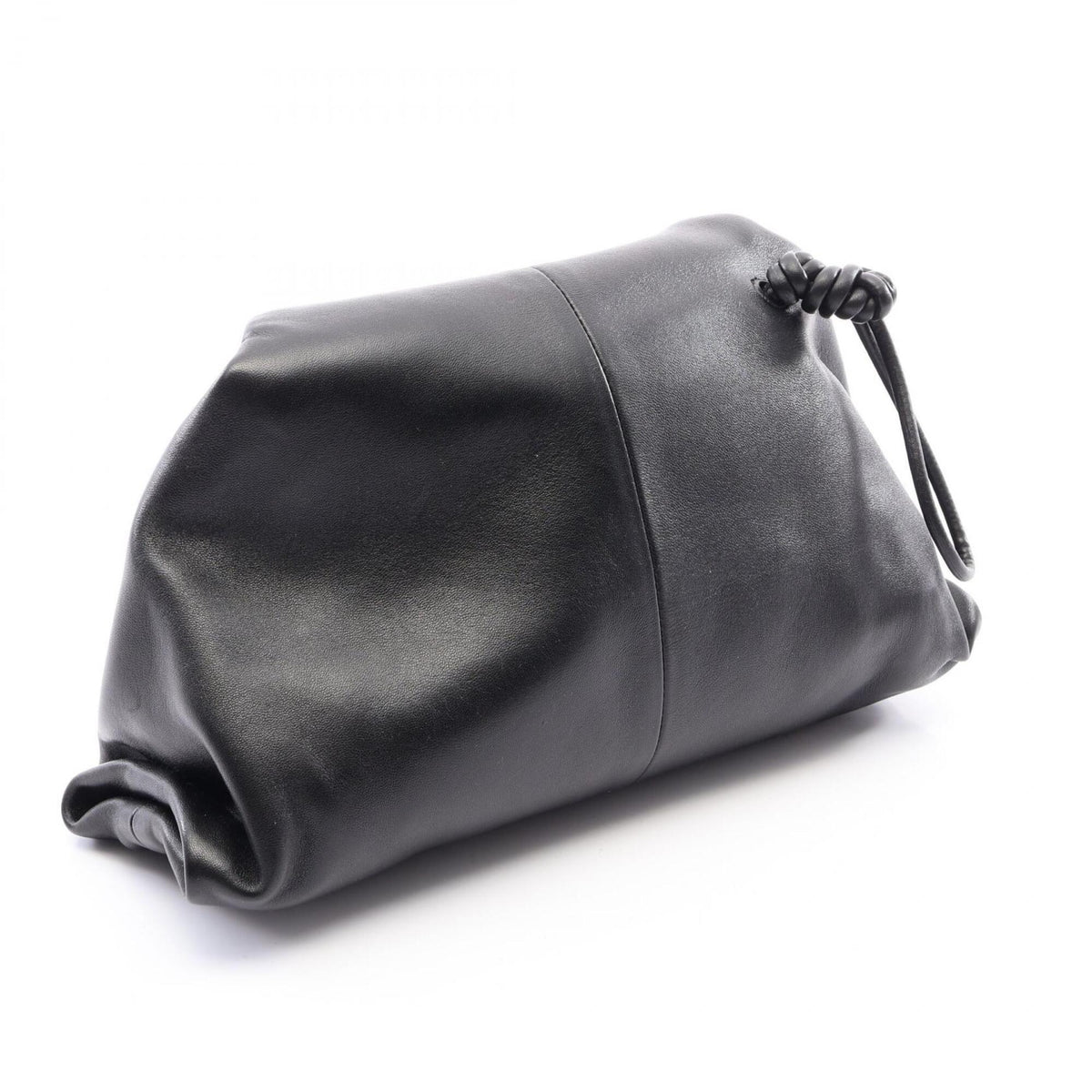 Bottega Veneta Black Leather Clutch Bag Handbag (Pre-Owned)