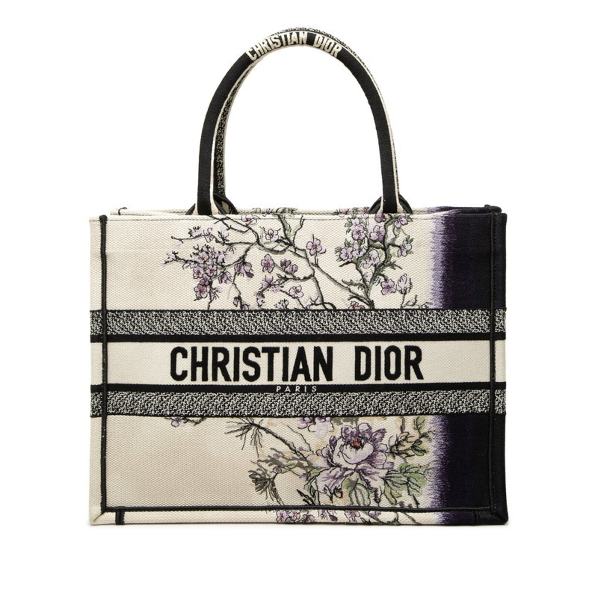 Christian Dior Ivory Multi-Color Canvas Handbag Tote Bag (Pre-Owned)