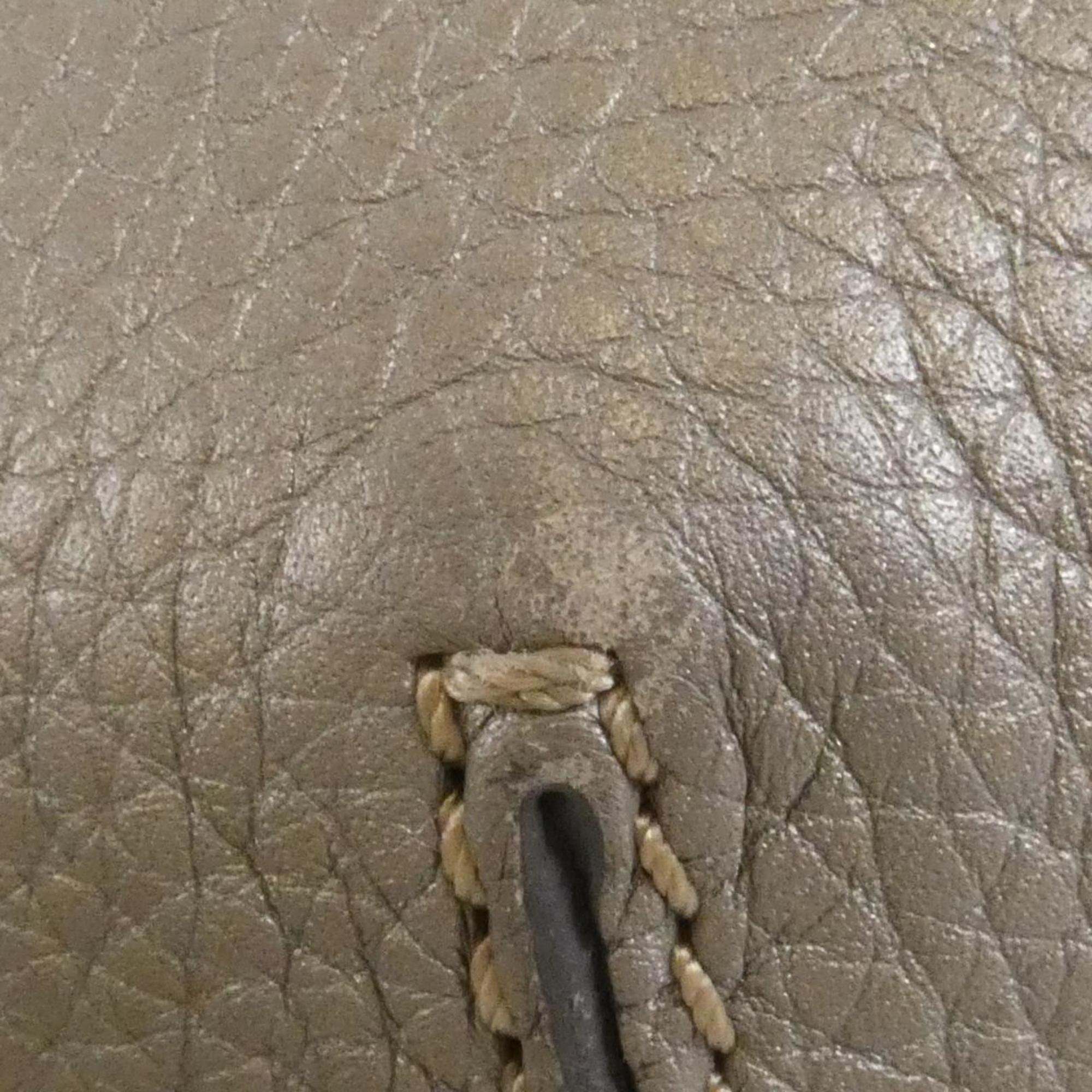 Fendi Gray Leather Handbag (Pre-Owned)