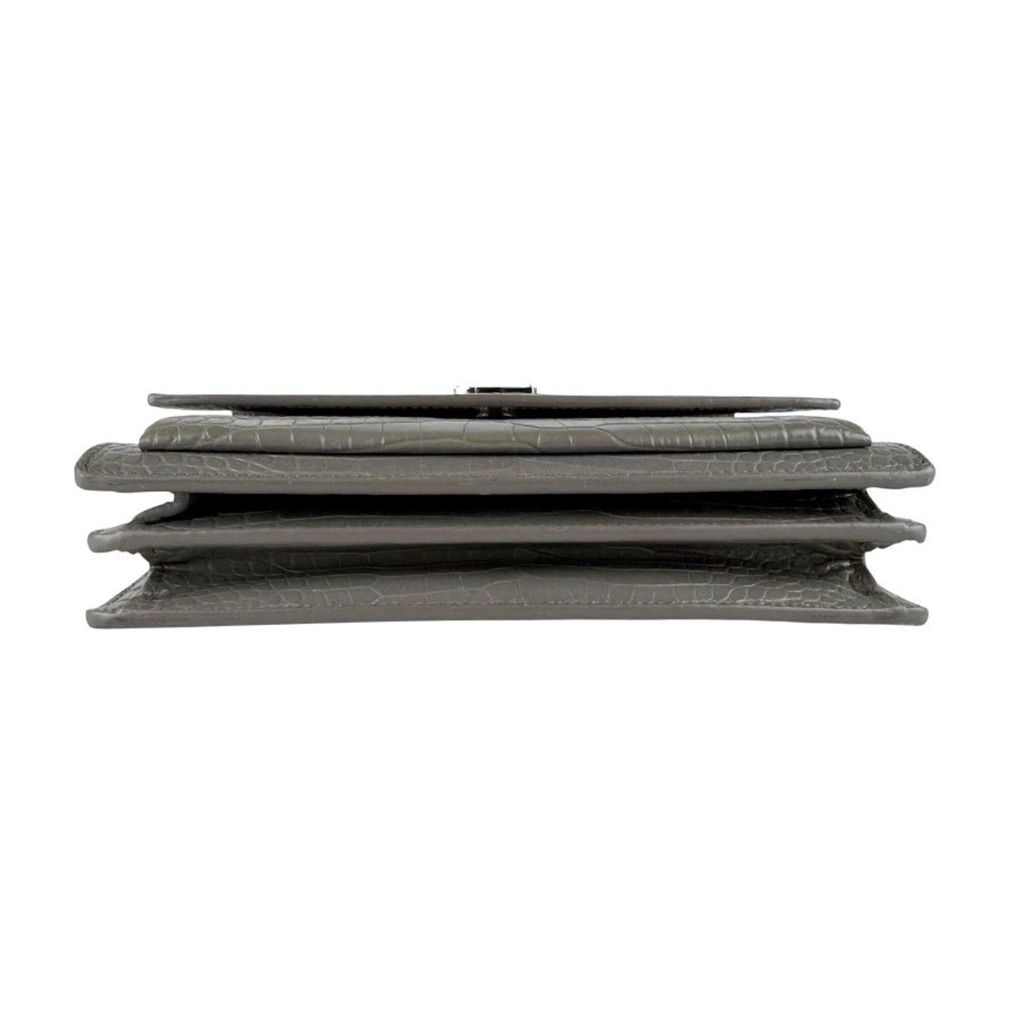 Saint Laurent Gray Leather Shoulder Bag (Pre-Owned)