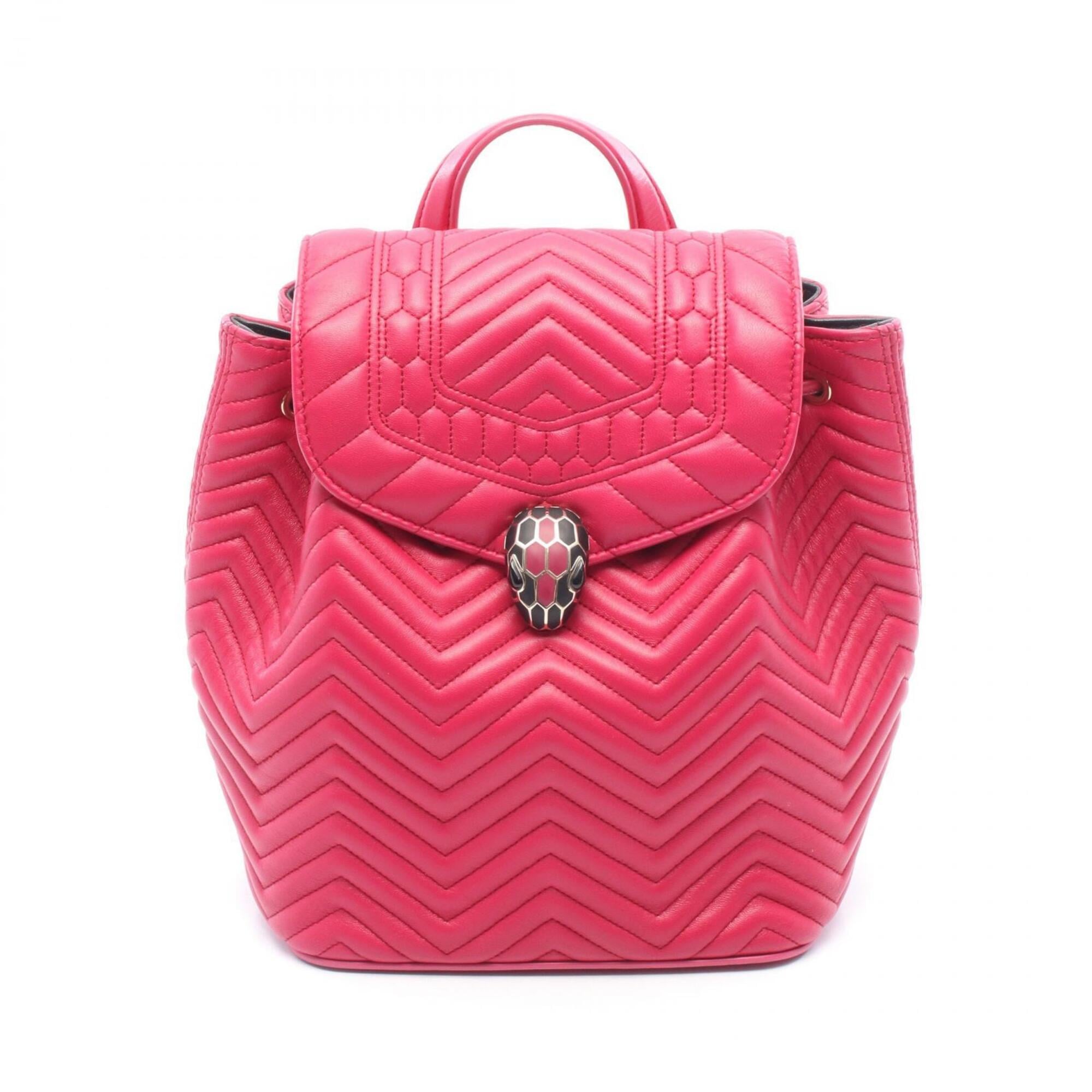 Bvlgari Pink Leather Backpack Handbag (Pre-Owned)