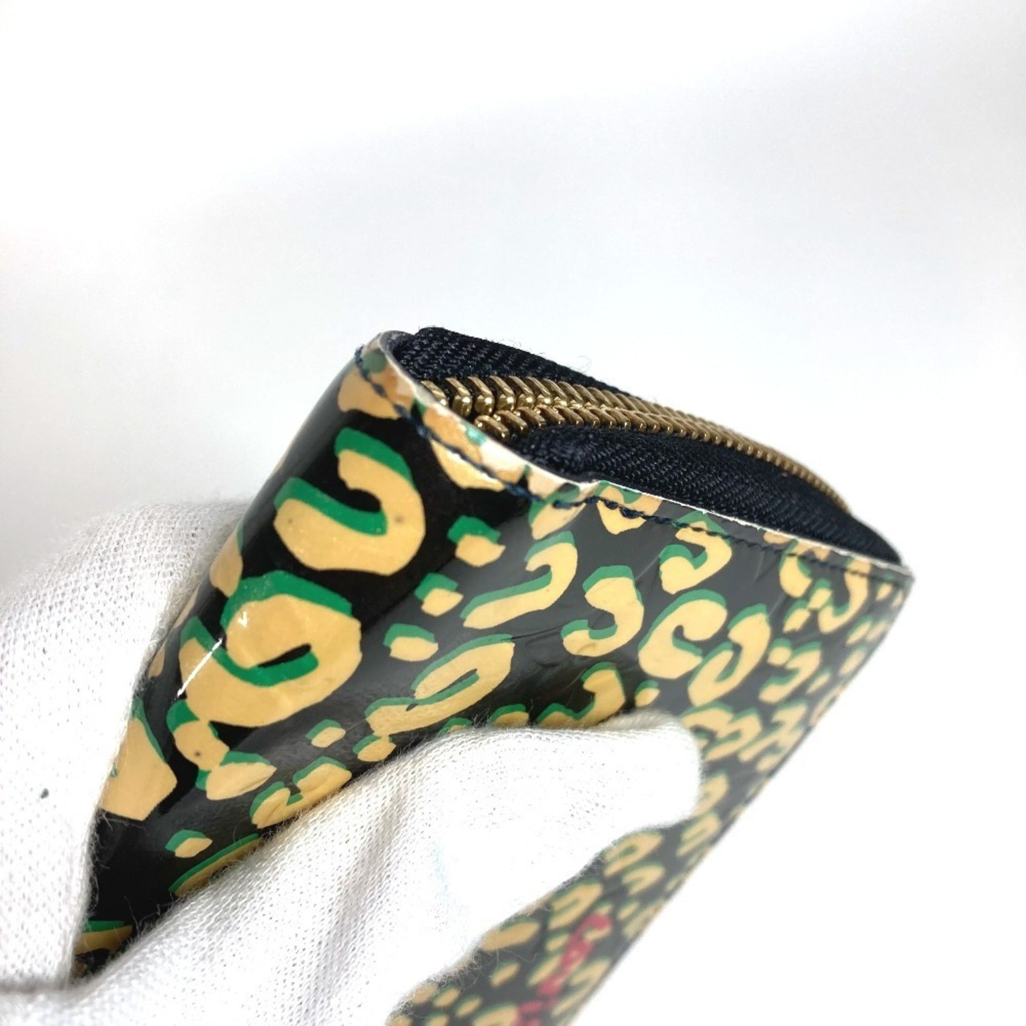 Louis Vuitton Black Green Patent Leather Long Wallet (Bi-Fold) (Pre-Owned)