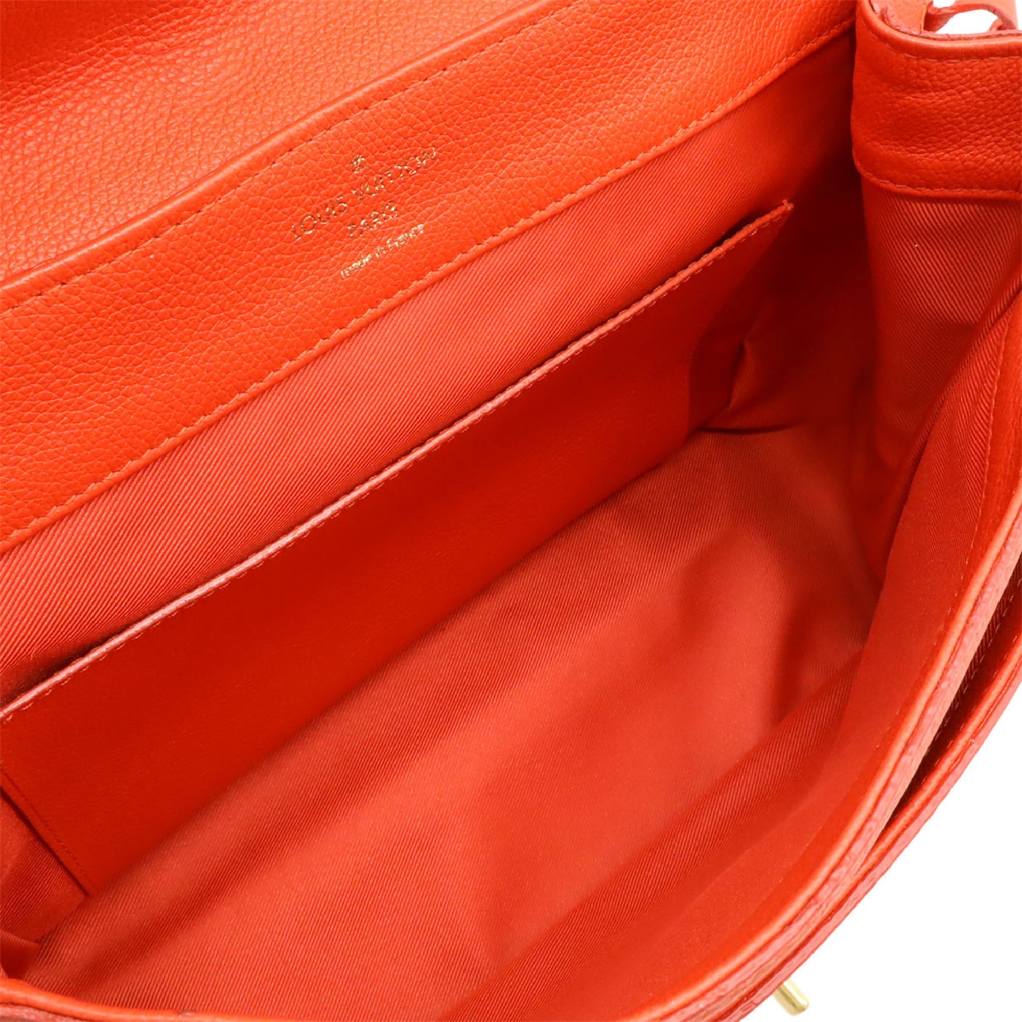 Louis Vuitton Orange Red Leather Handbag (Pre-Owned)