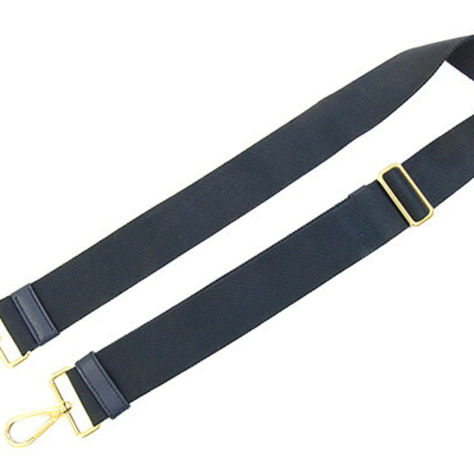 Prada Navy Canvas Leather Metal Shoulder Bag (Pre-Owned)