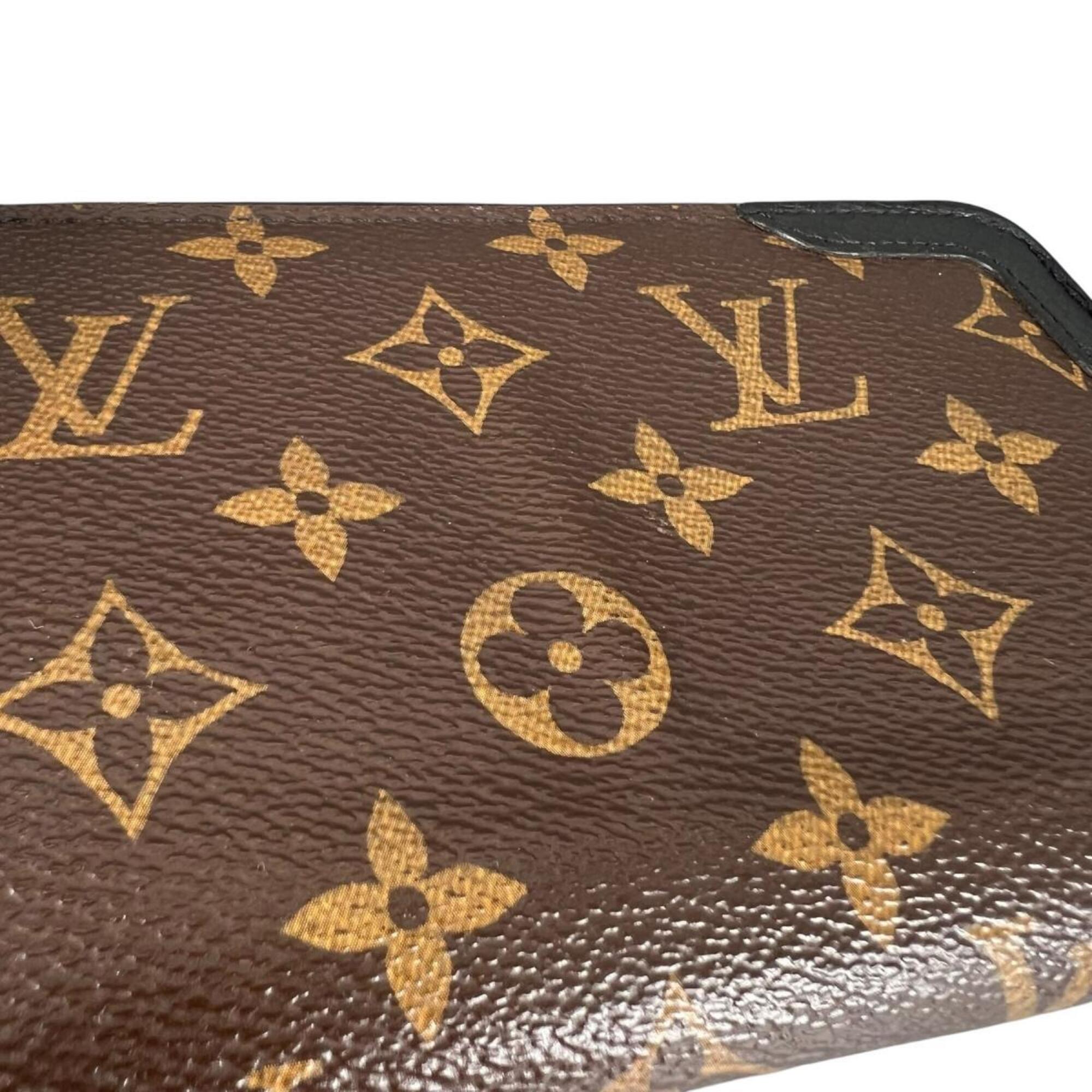 Louis Vuitton Black Brown Noir Monogram Canvas Long Wallet (Bi-Fold) (Pre-Owned)