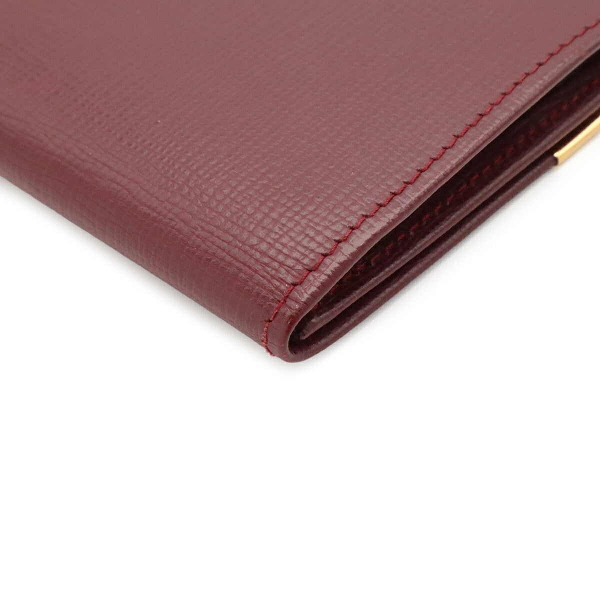 Cartier Bordeaux Leather Coin Purse/Coin Case (Pre-Owned)