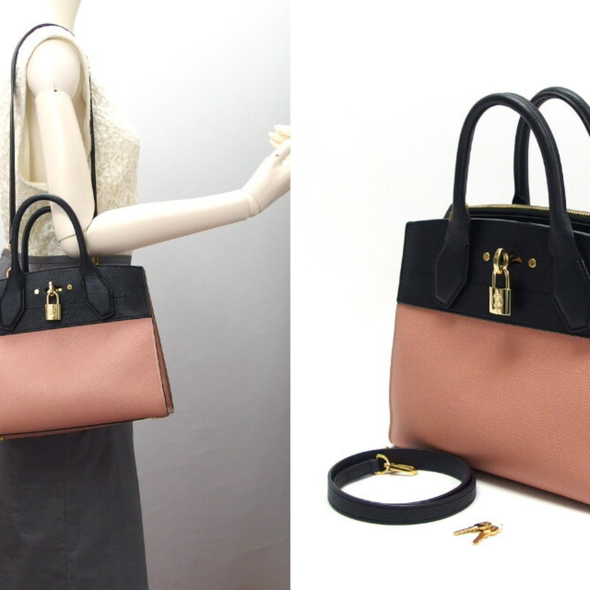 Louis Vuitton Magnolia Noir Leather Handbag Shoulder Bag (Pre-Owned)