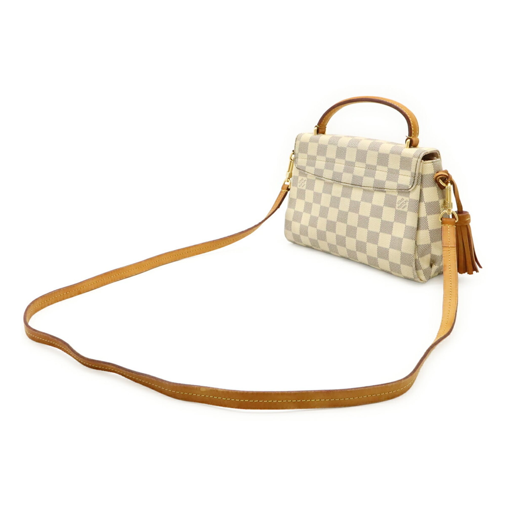 Louis Vuitton Damier Azur Ivory Canvas Handbag Shoulder Bag (Pre-Owned)