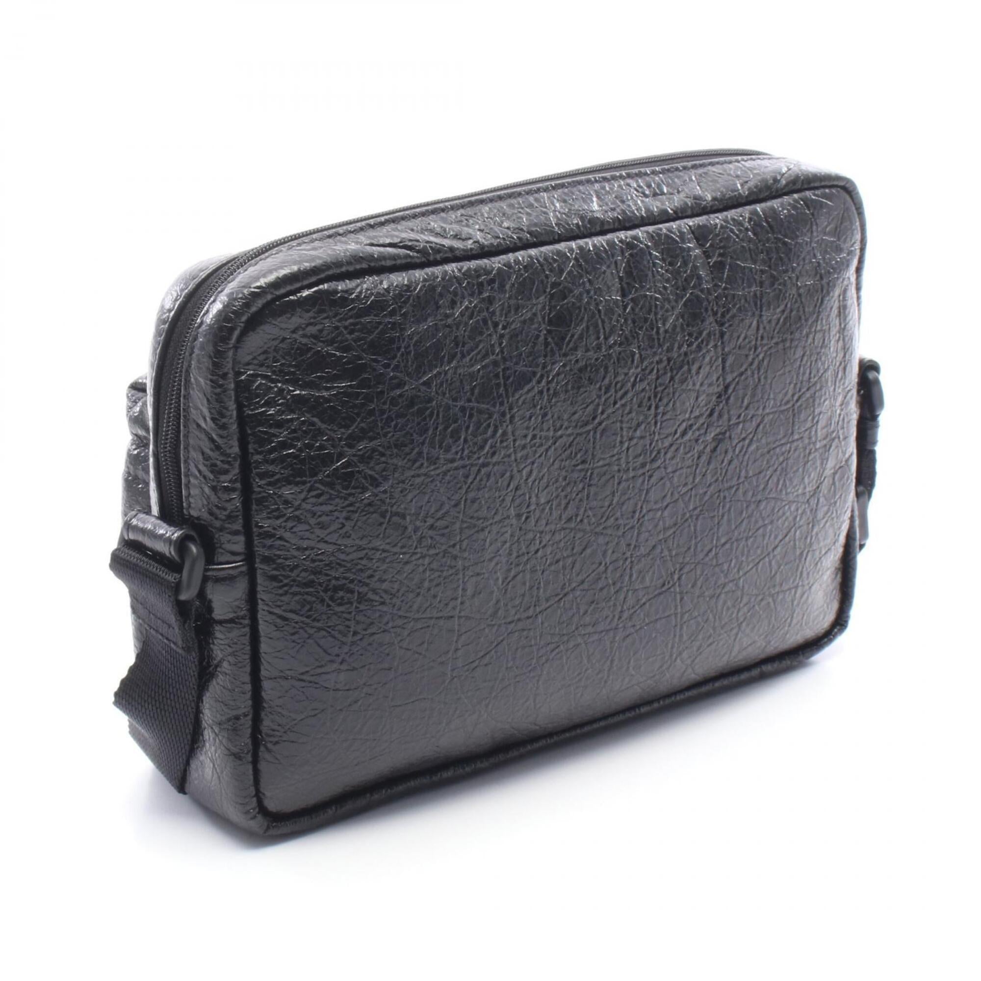 Balenciaga Black White Leather Handbag Shoulder Bag (Pre-Owned)