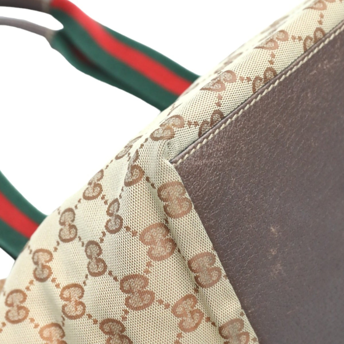 Gucci Gg Canvas Beige Gg Canvas Handbag Tote Bag (Pre-Owned)