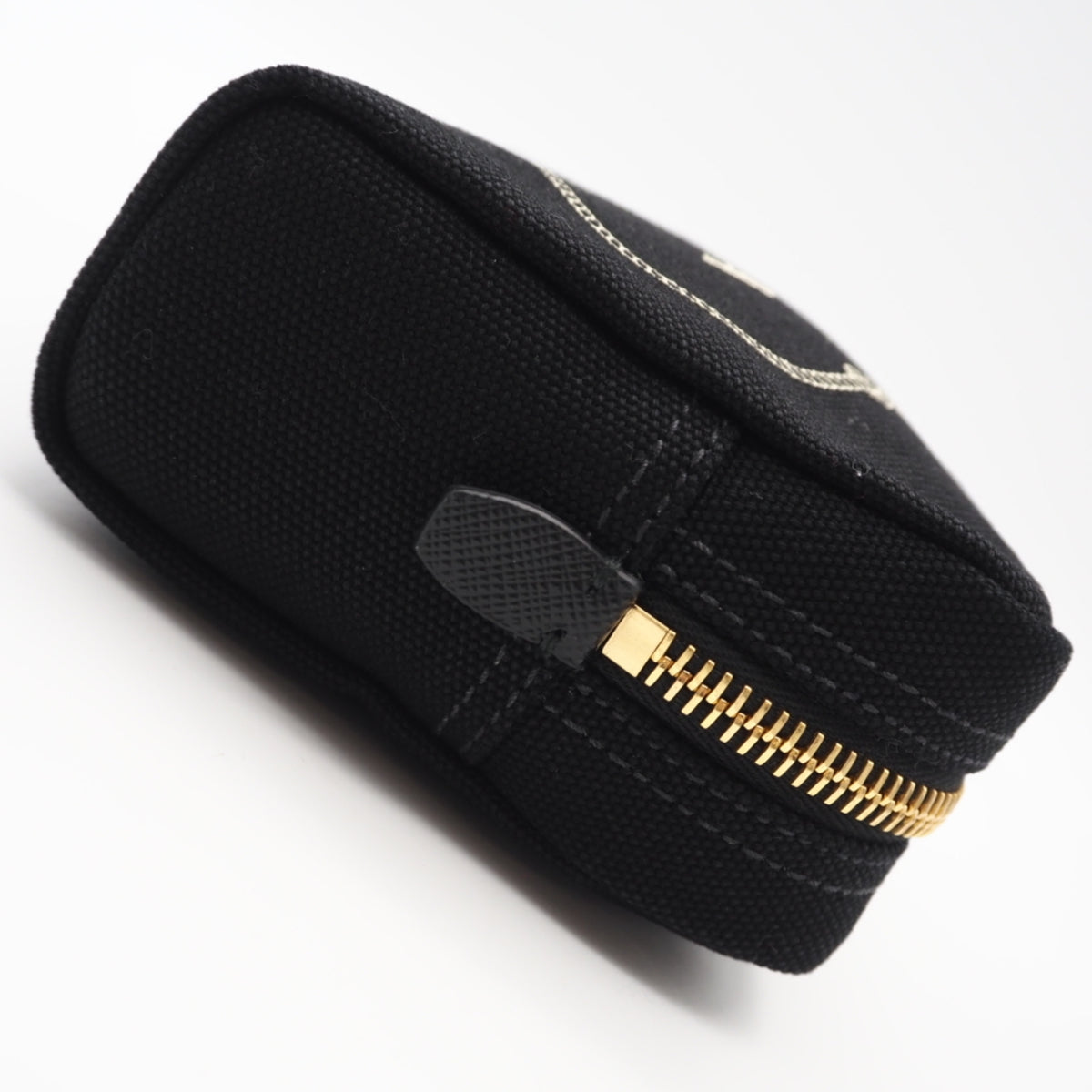 Prada Black Nero White Canvas Pouch (Pre-Owned)