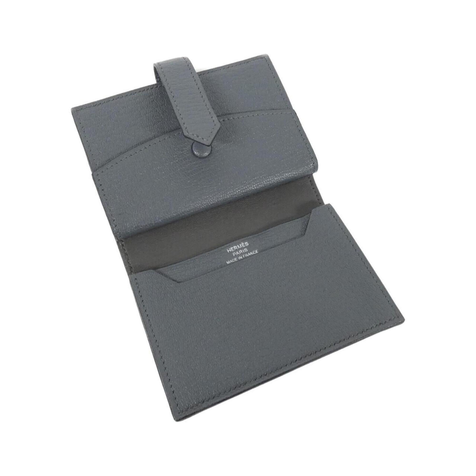 Hermes Gray Chevre Leather Wallet (Bi-Fold) (Pre-Owned)