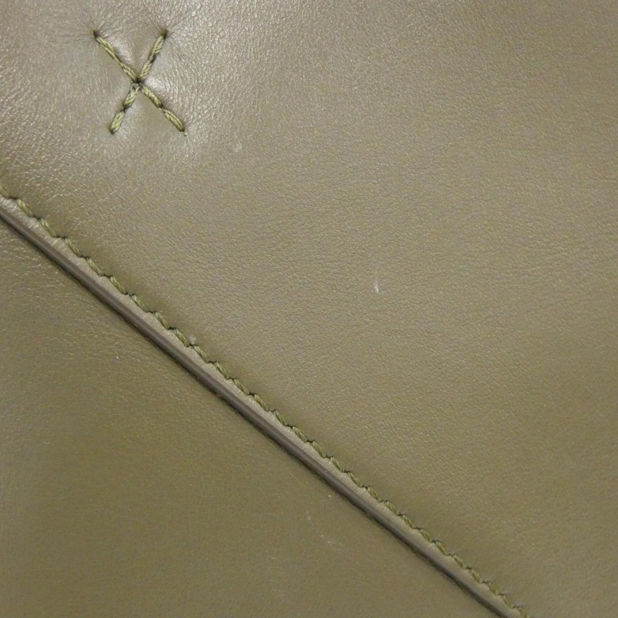 Loewe Dark Khaki Green Leather Handbag (Pre-Owned)