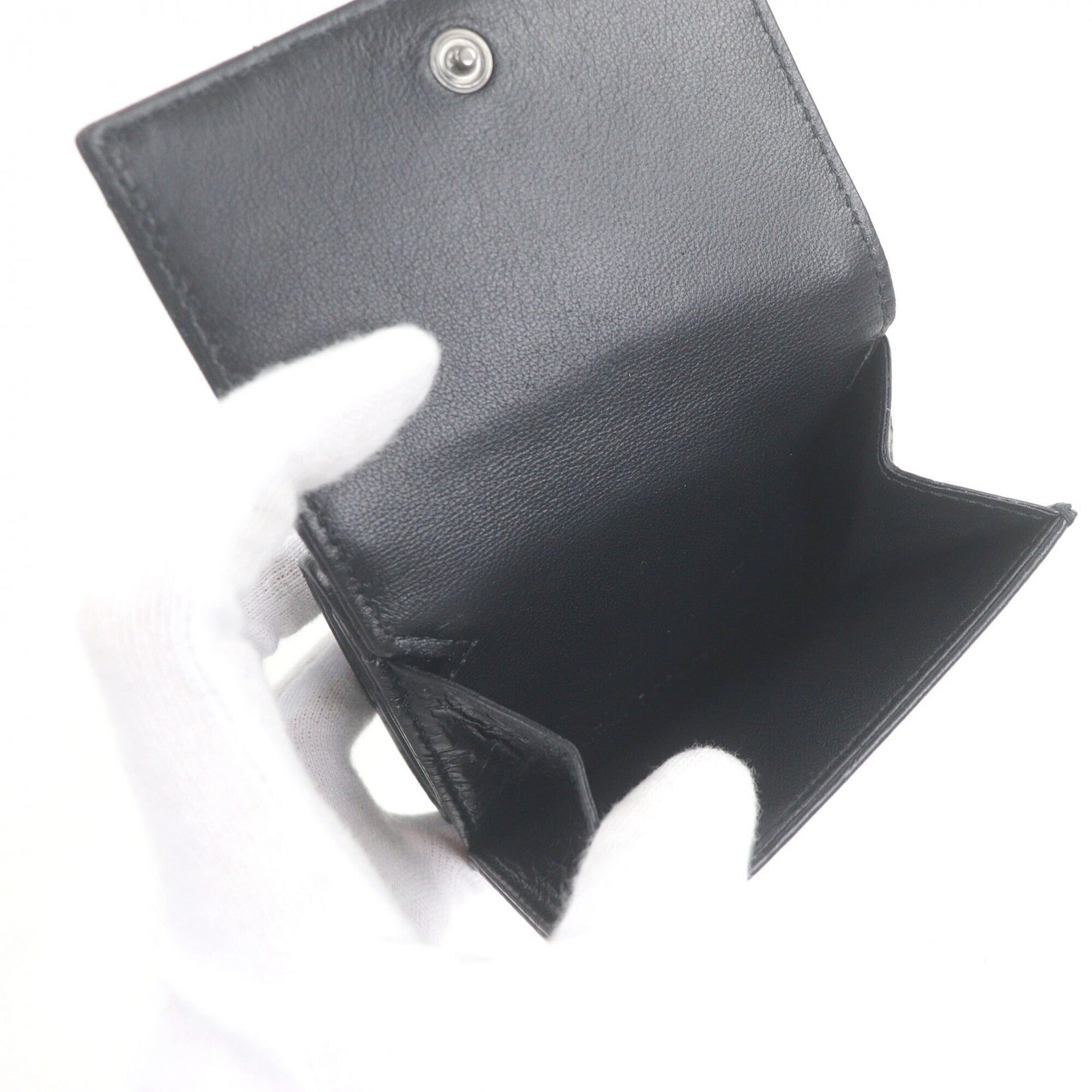 Balenciaga Black Leather Wallet (Tri-Fold) (Pre-Owned)