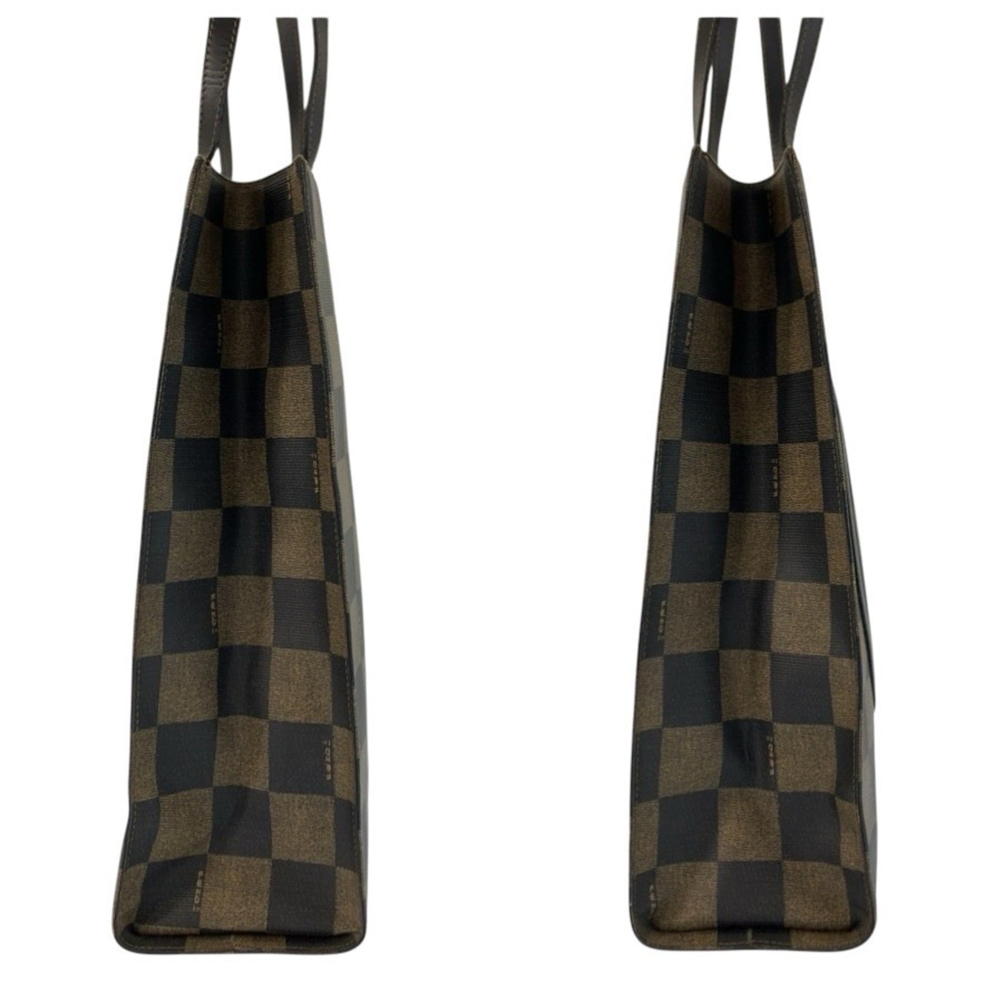 Fendi Black Brown Pvc Shoulder Bag Tote Bag (Pre-Owned)