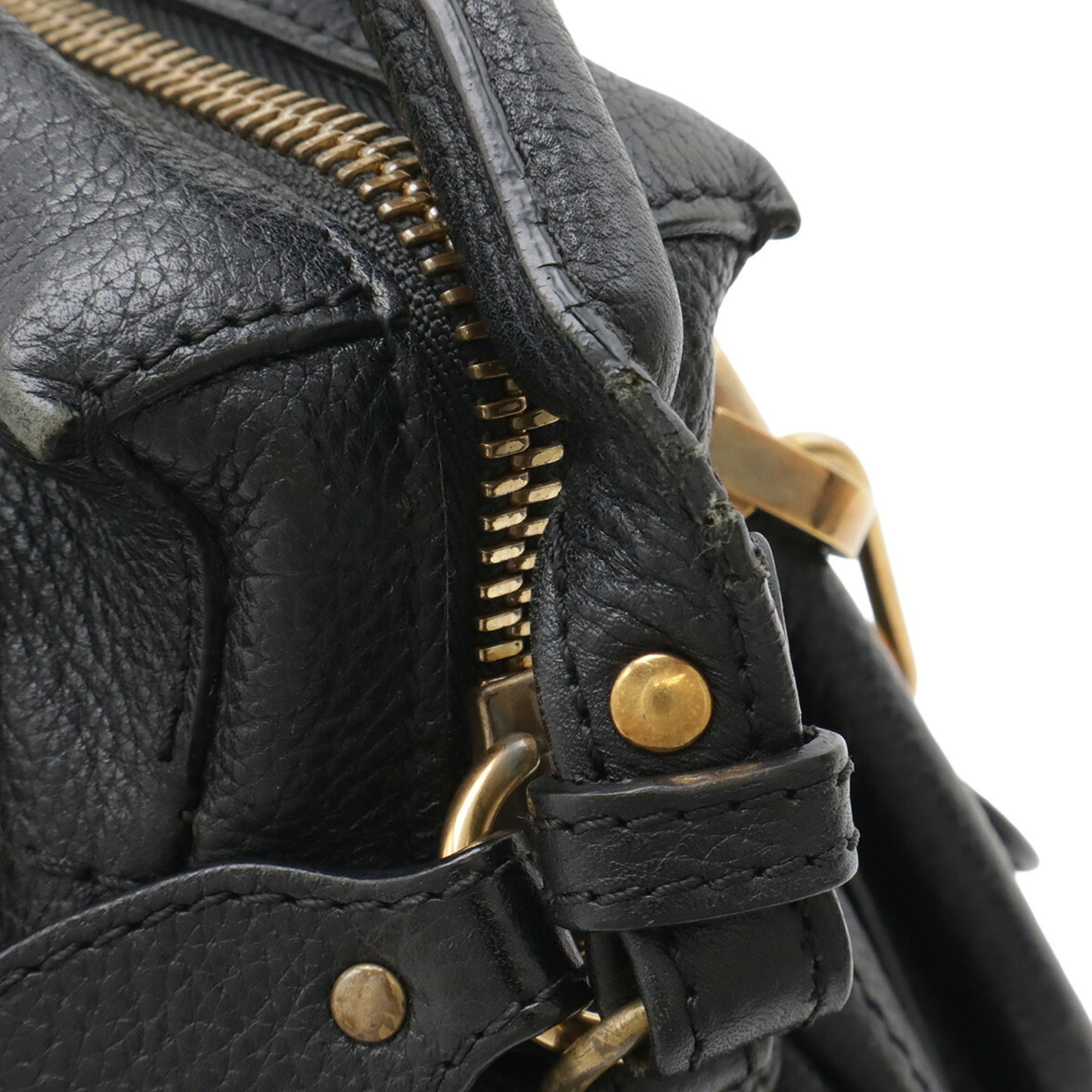 Chloé Paraty Black Leather Handbag Shoulder Bag Tote Bag (Pre-Owned)