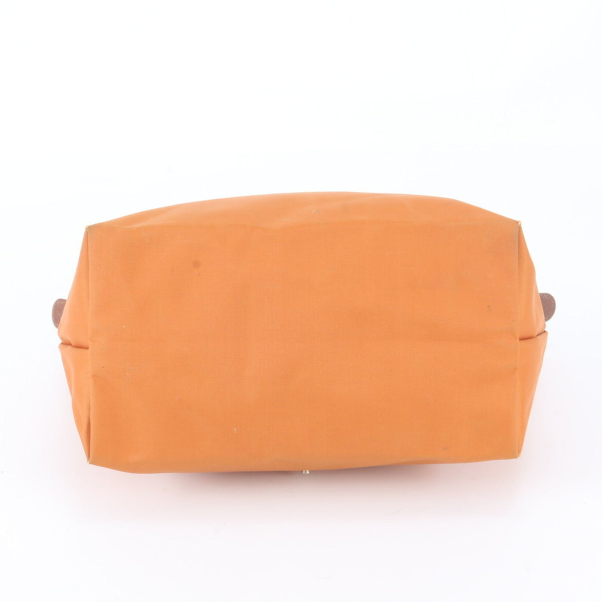 Longchamp Orange Leather Nylon Handbag Shoulder Bag Tote Bag (Pre-Owned)