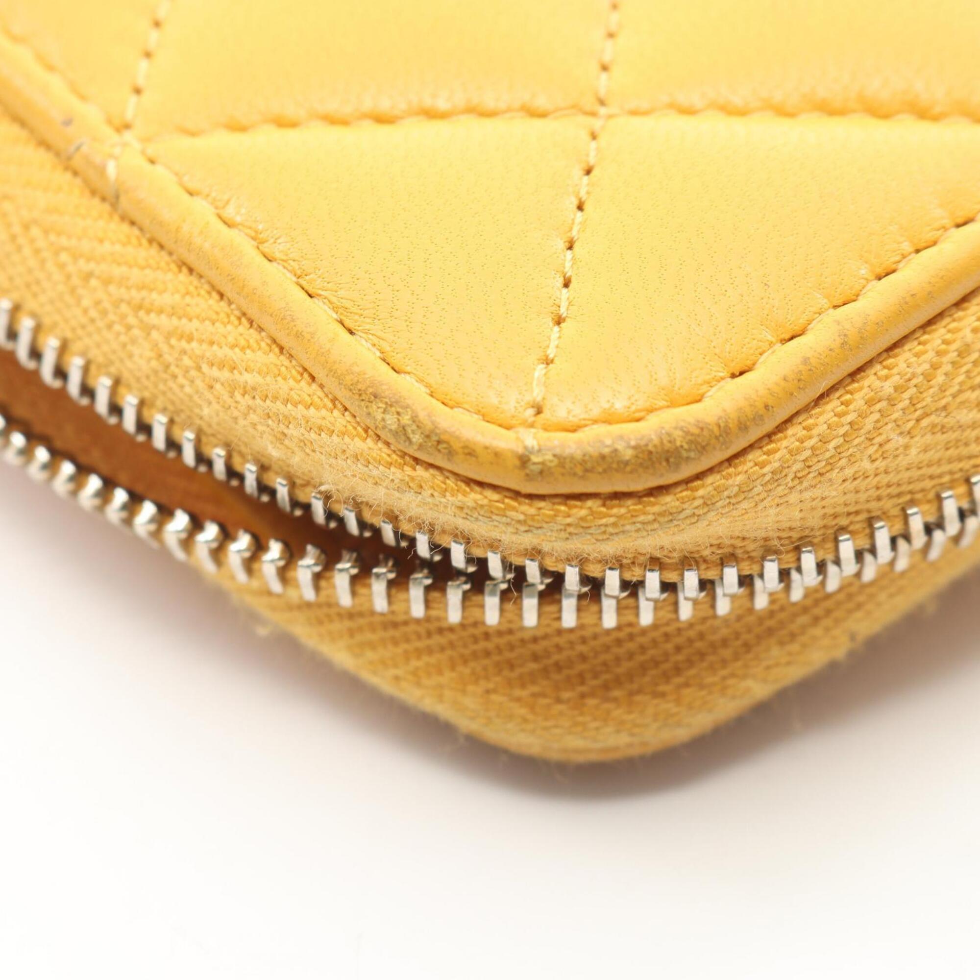 Chanel Yellow Leather Long Wallet (Bi-Fold) (Pre-Owned)