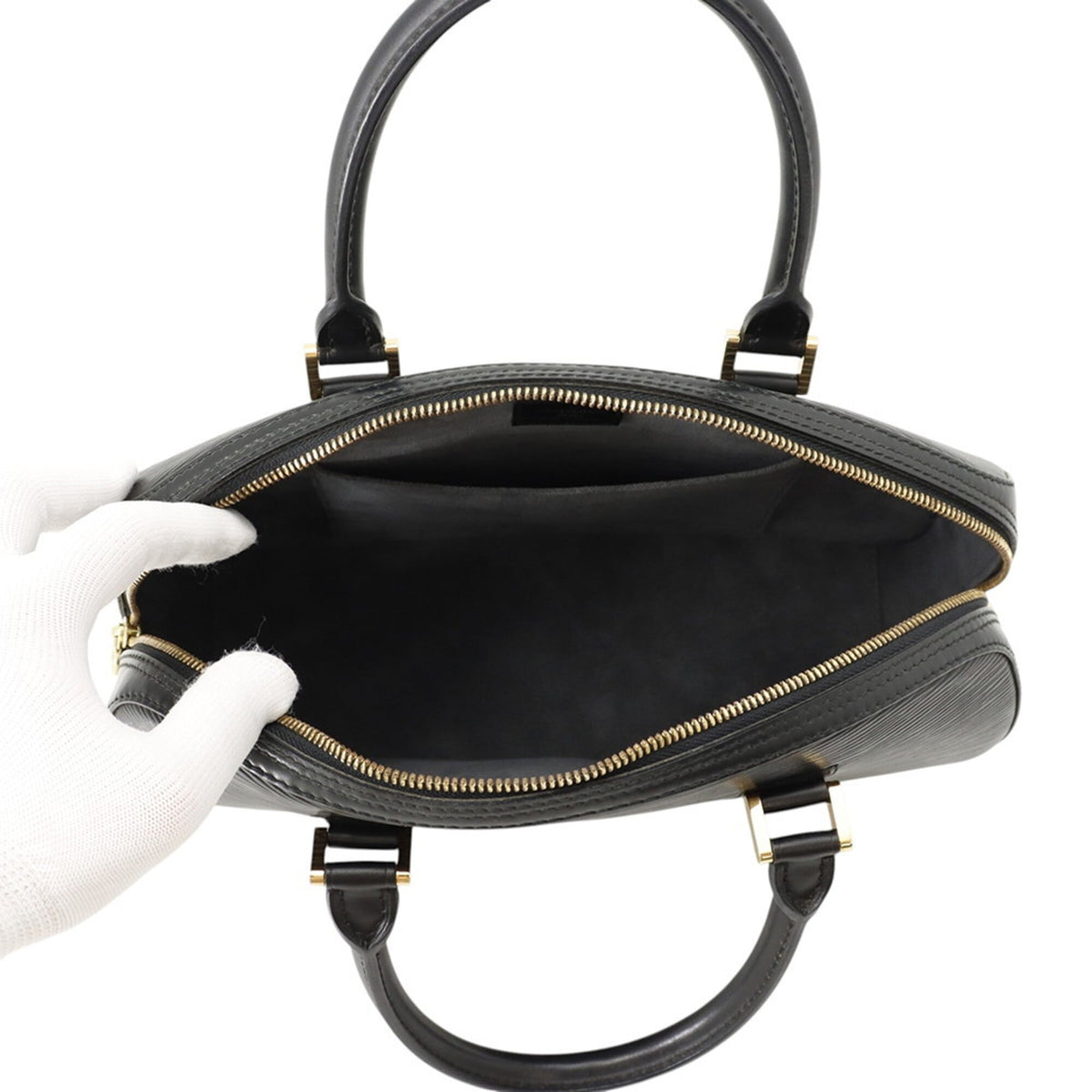 Louis Vuitton Epi Black Noir Epi Leather Handbag (Pre-Owned)