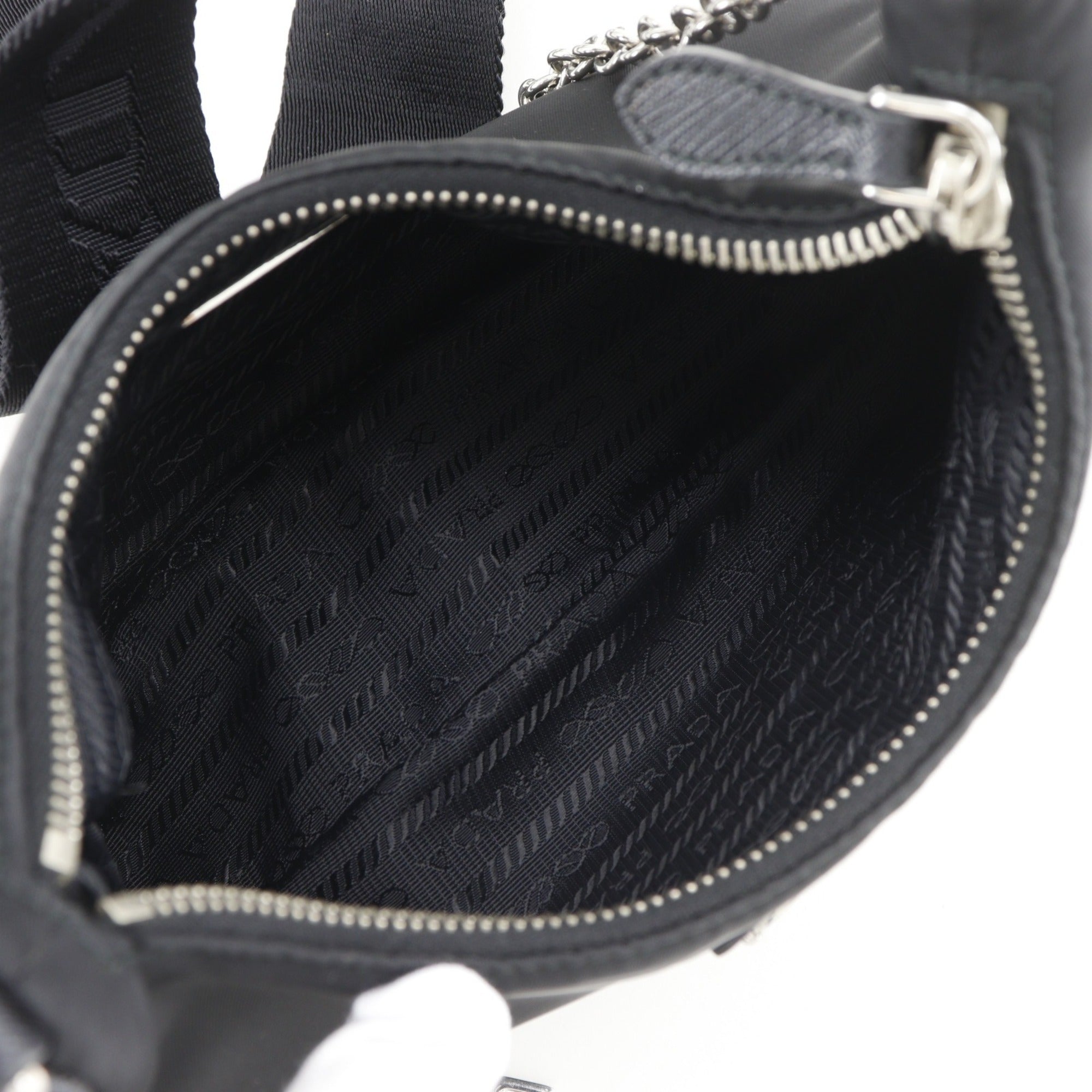 Prada Saffiano Black Nero Nylon Saffiano Shoulder Bag (Pre-Owned)