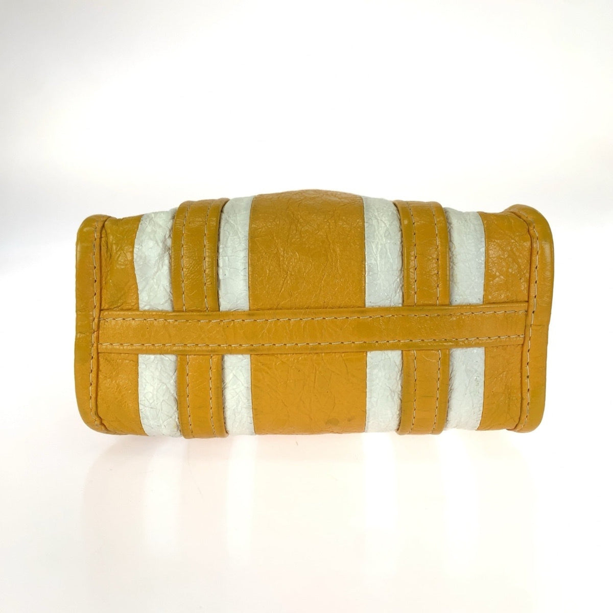 Balenciaga White Yellow Leather Shoulder Bag (Pre-Owned)