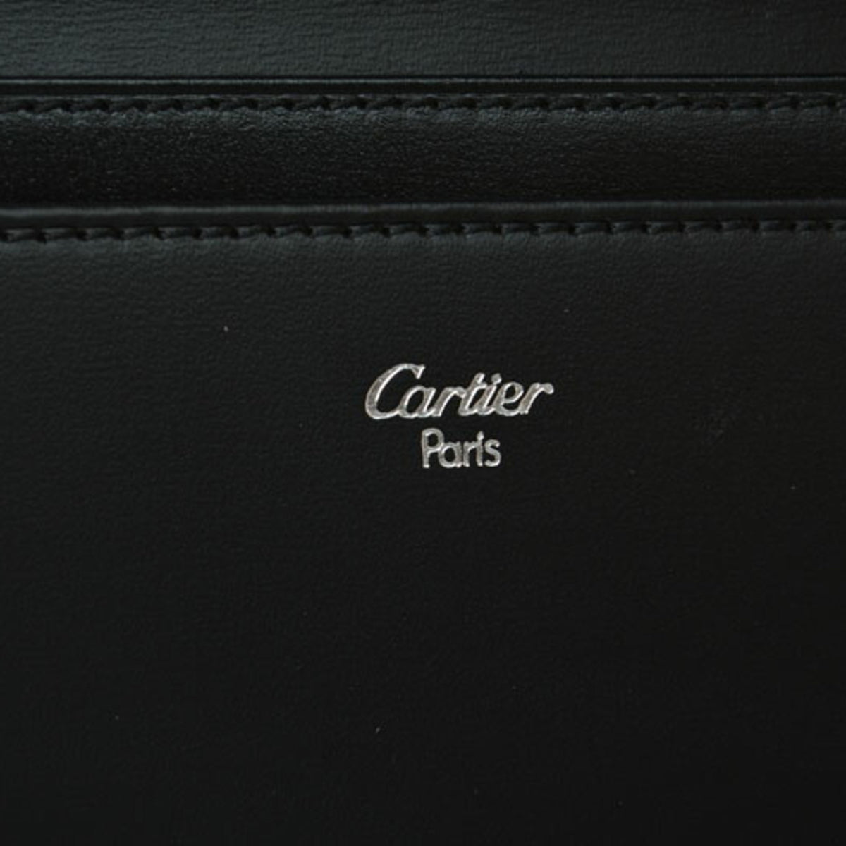 Cartier Pasha Black Leather Long Wallet (Bi-Fold) (Pre-Owned)