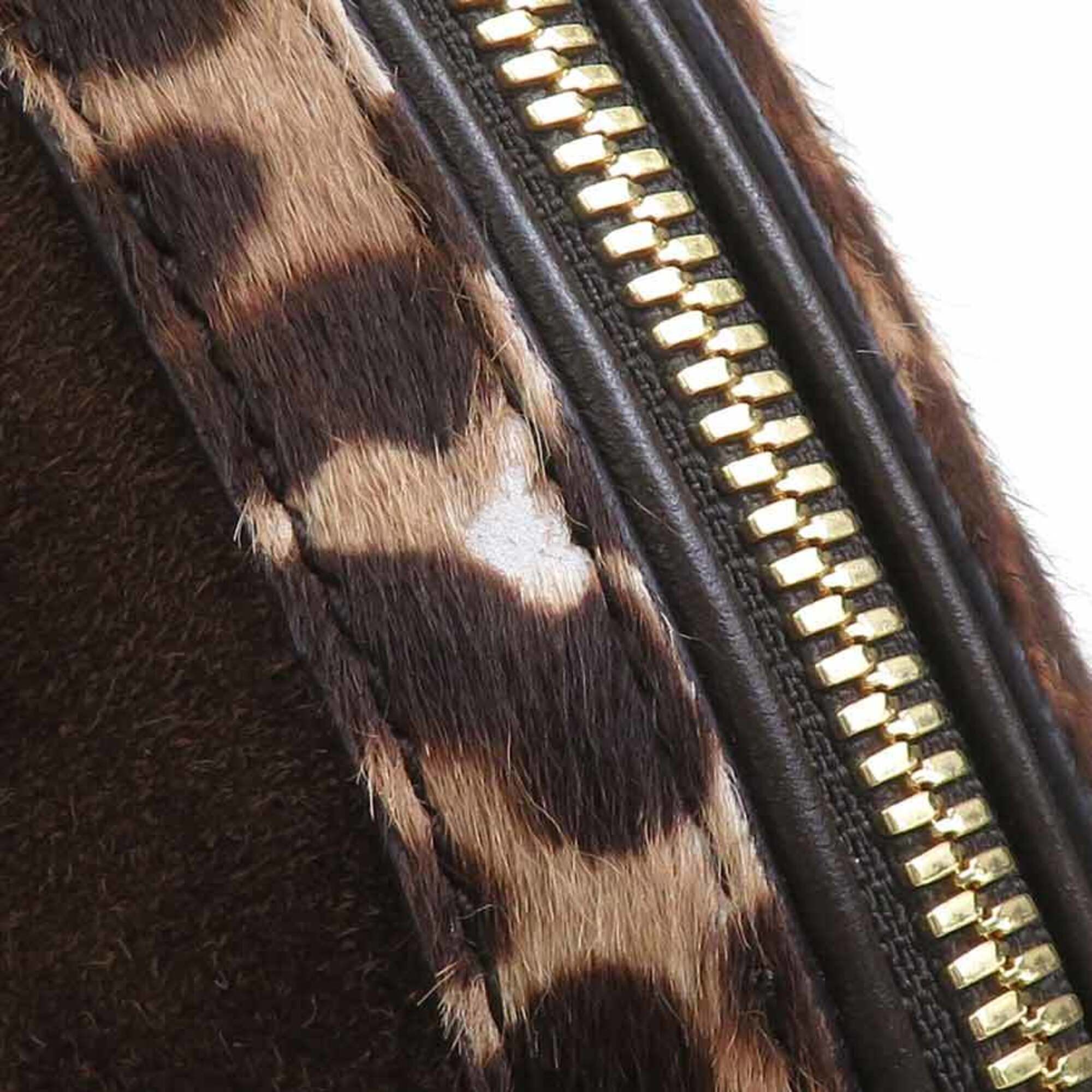 Salvatore Ferragamo Brown Suede Leather Handbag Shoulder Bag (Pre-Owned)