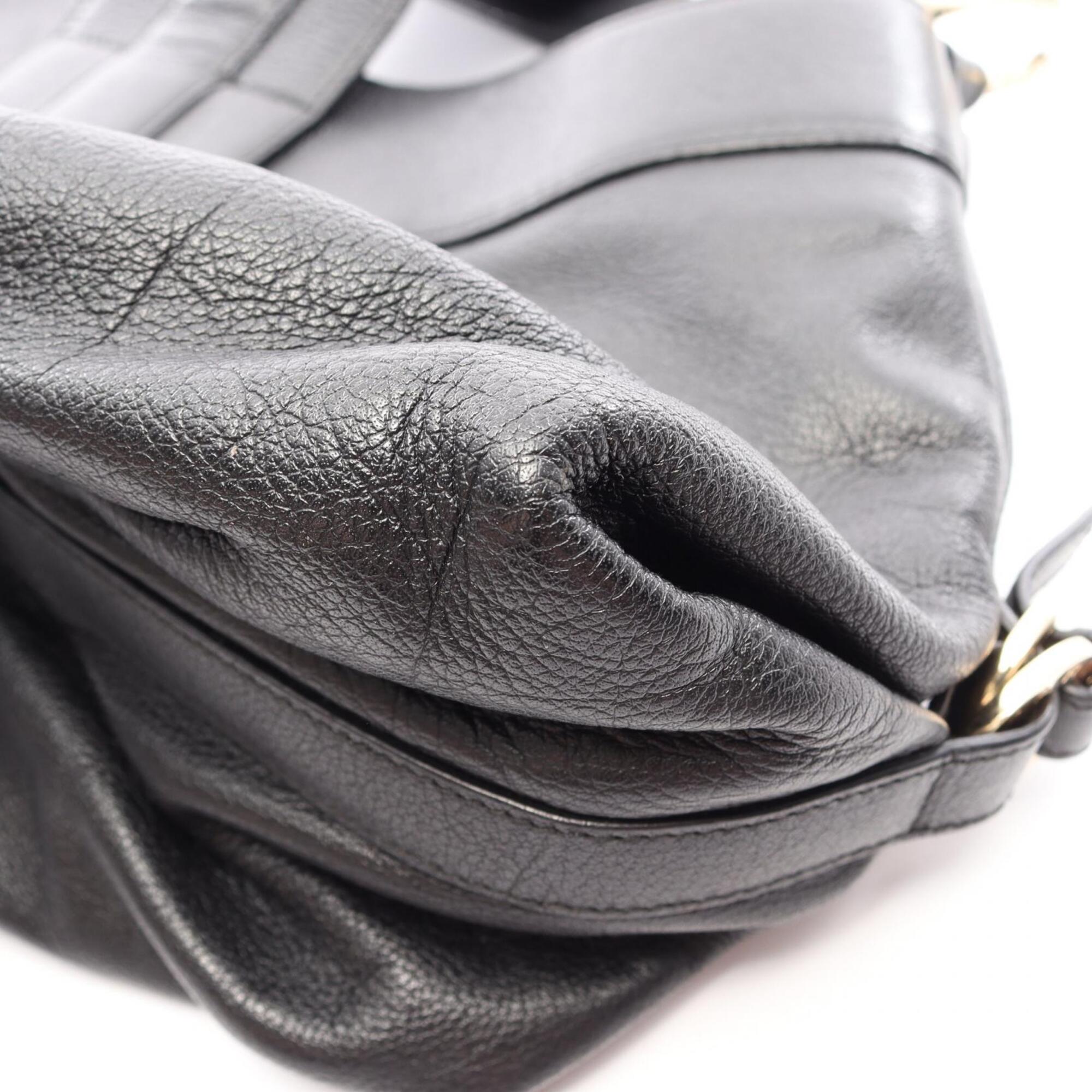 Bvlgari Black Leather Handbag Shoulder Bag (Pre-Owned)