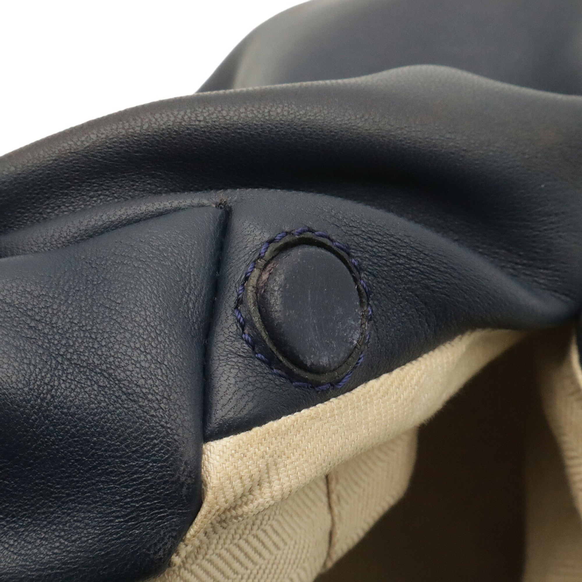 Loewe Navy Leather Handbag Shoulder Bag (Pre-Owned)