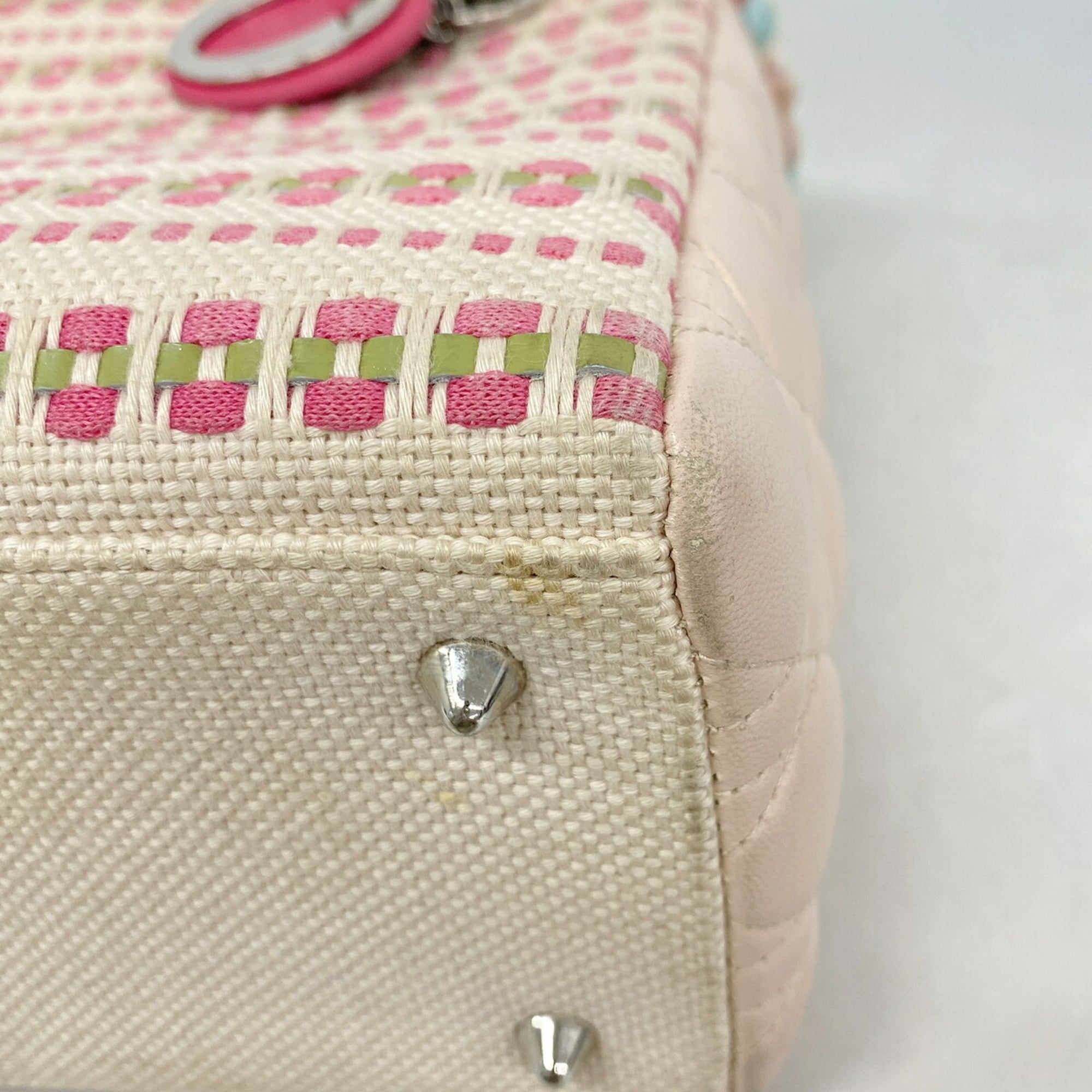 Christian Dior Multi-Color Canvas Leather Handbag (Pre-Owned)