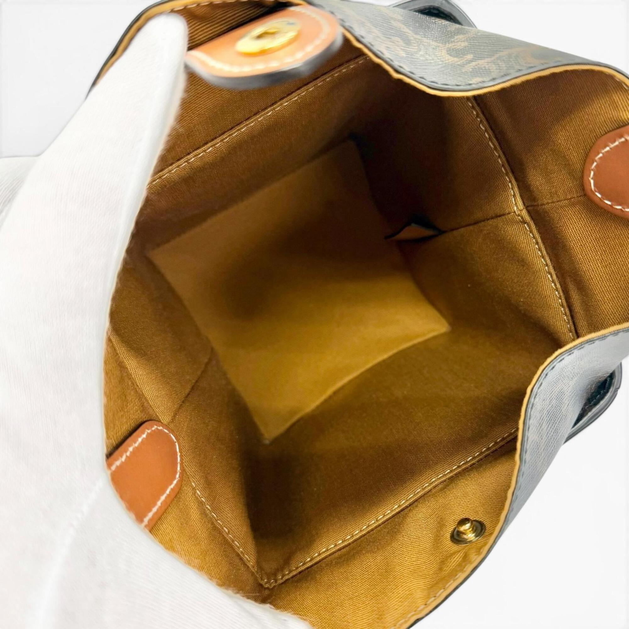 Celine Brown Canvas Handbag (Pre-Owned)