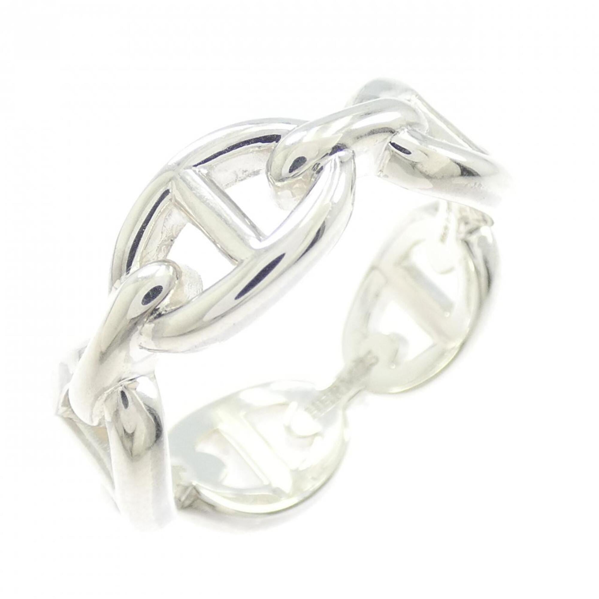 Hermes Silver 925 Band Ring (Pre-Owned)