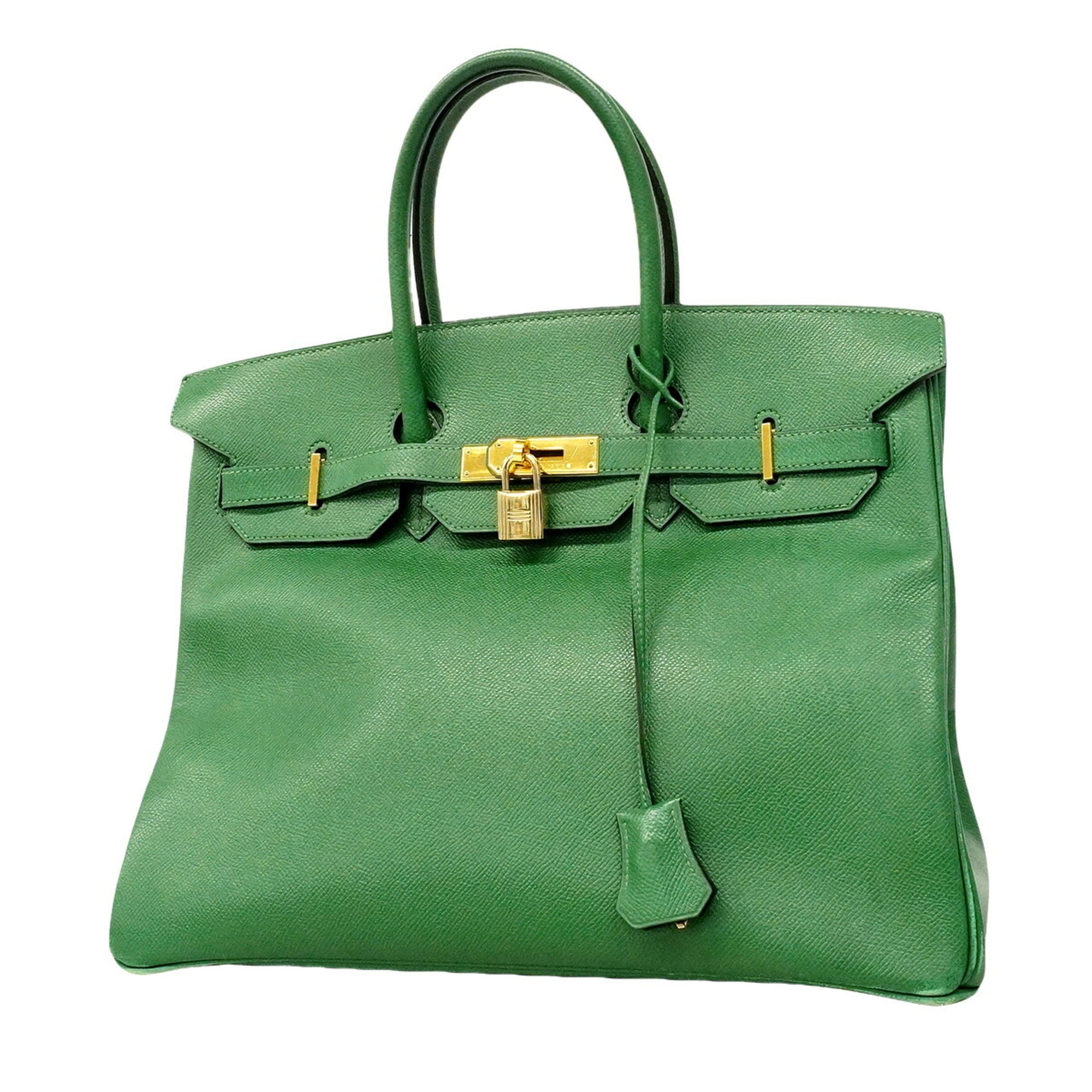 Hermes Green Courchevel Leather Handbag (Pre-Owned)