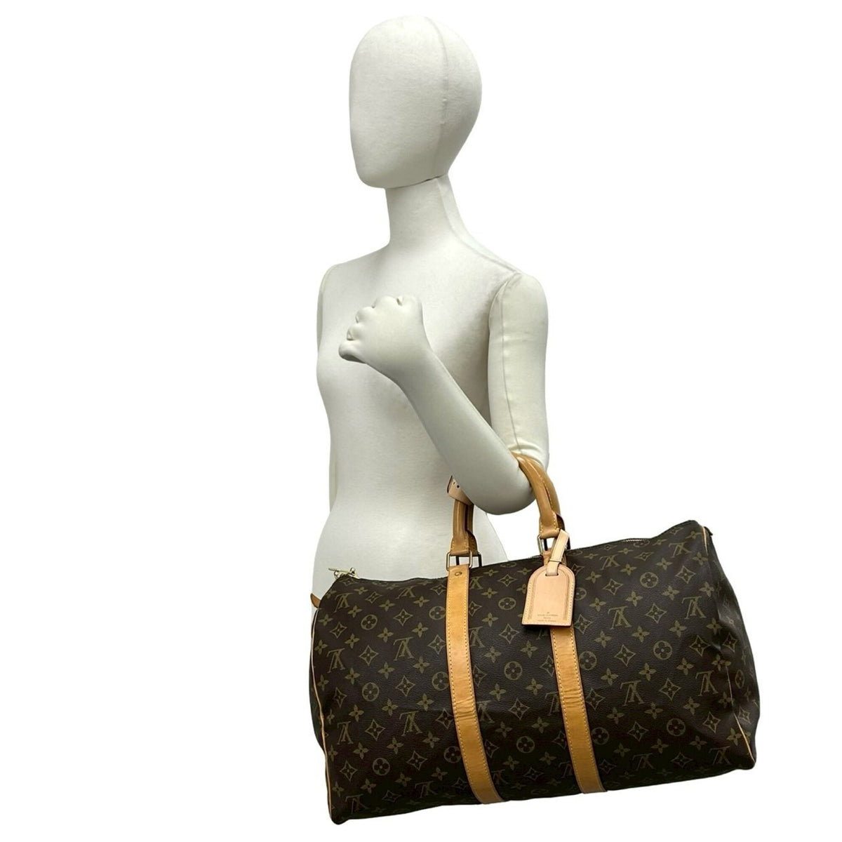 Louis Vuitton Brown Leather Pvc Boston Bag Handbag (Pre-Owned)
